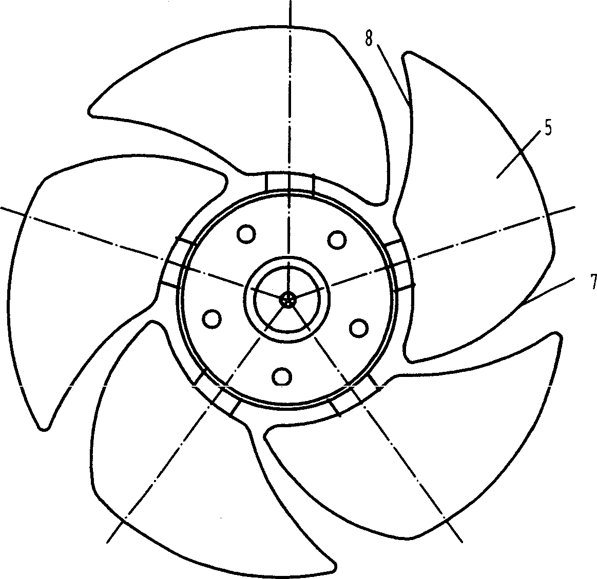 Low-noise strong blast volume axial-flow fan