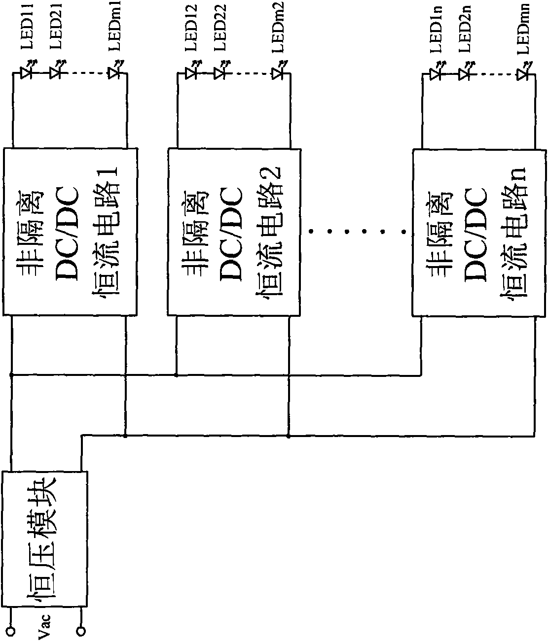 Multichannel constant-current control circuit applicable to LED driver