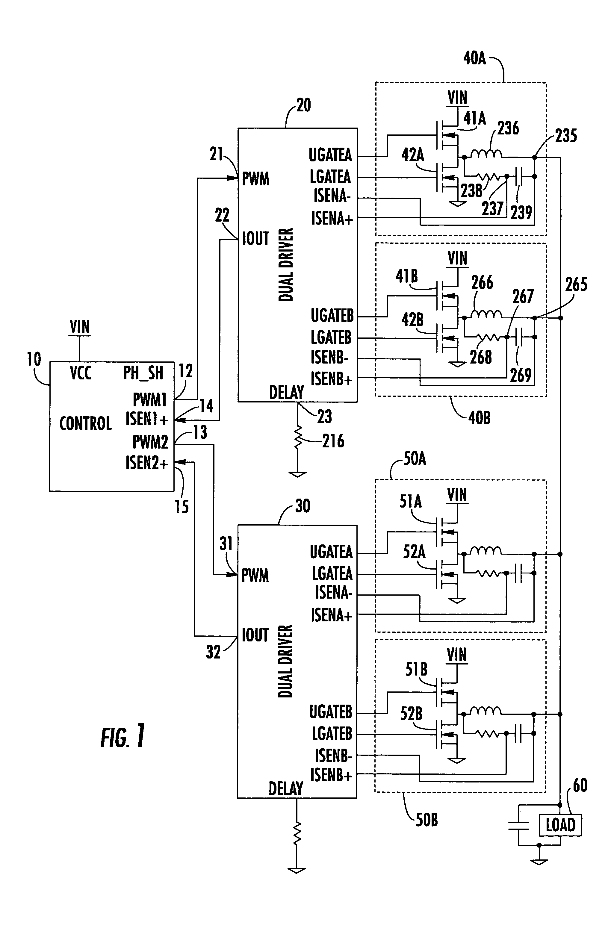 Multi-channel driver interface circuit for increasing phase count in a multi-phase DC-DC converter