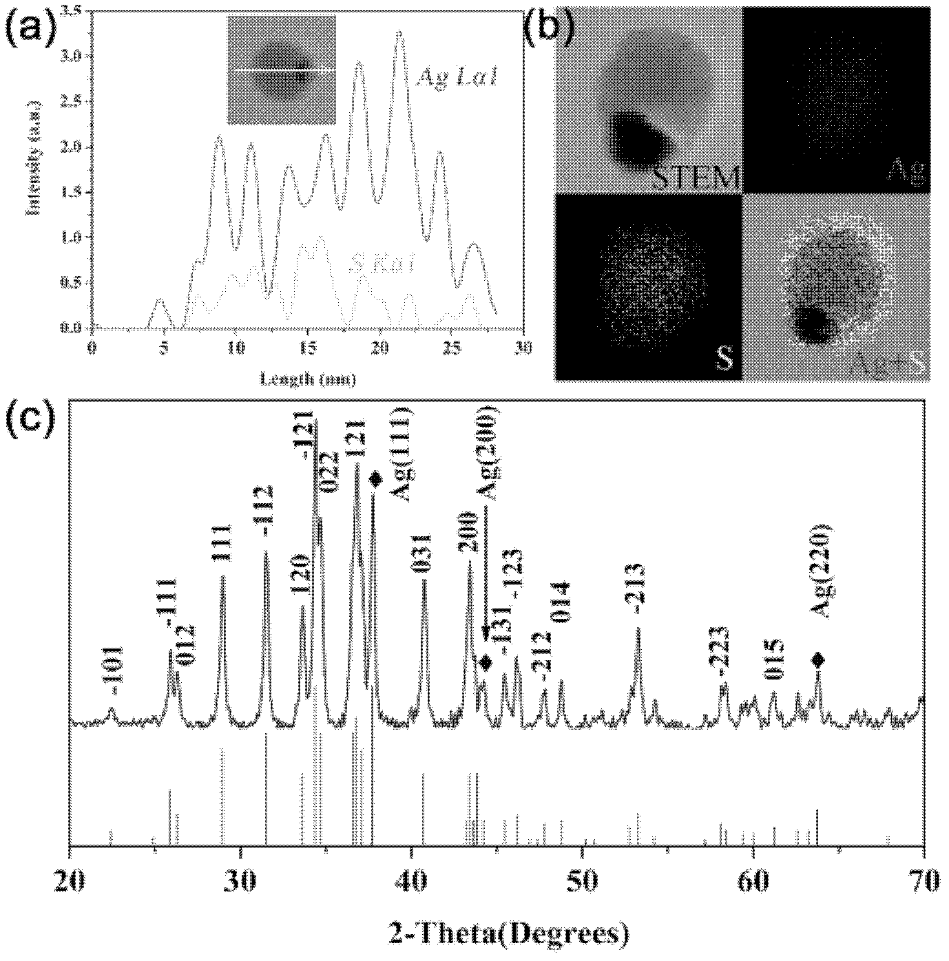 Method for synthesizing eggplant-shaped Ag-Ag2S nano heterojunction in one-step