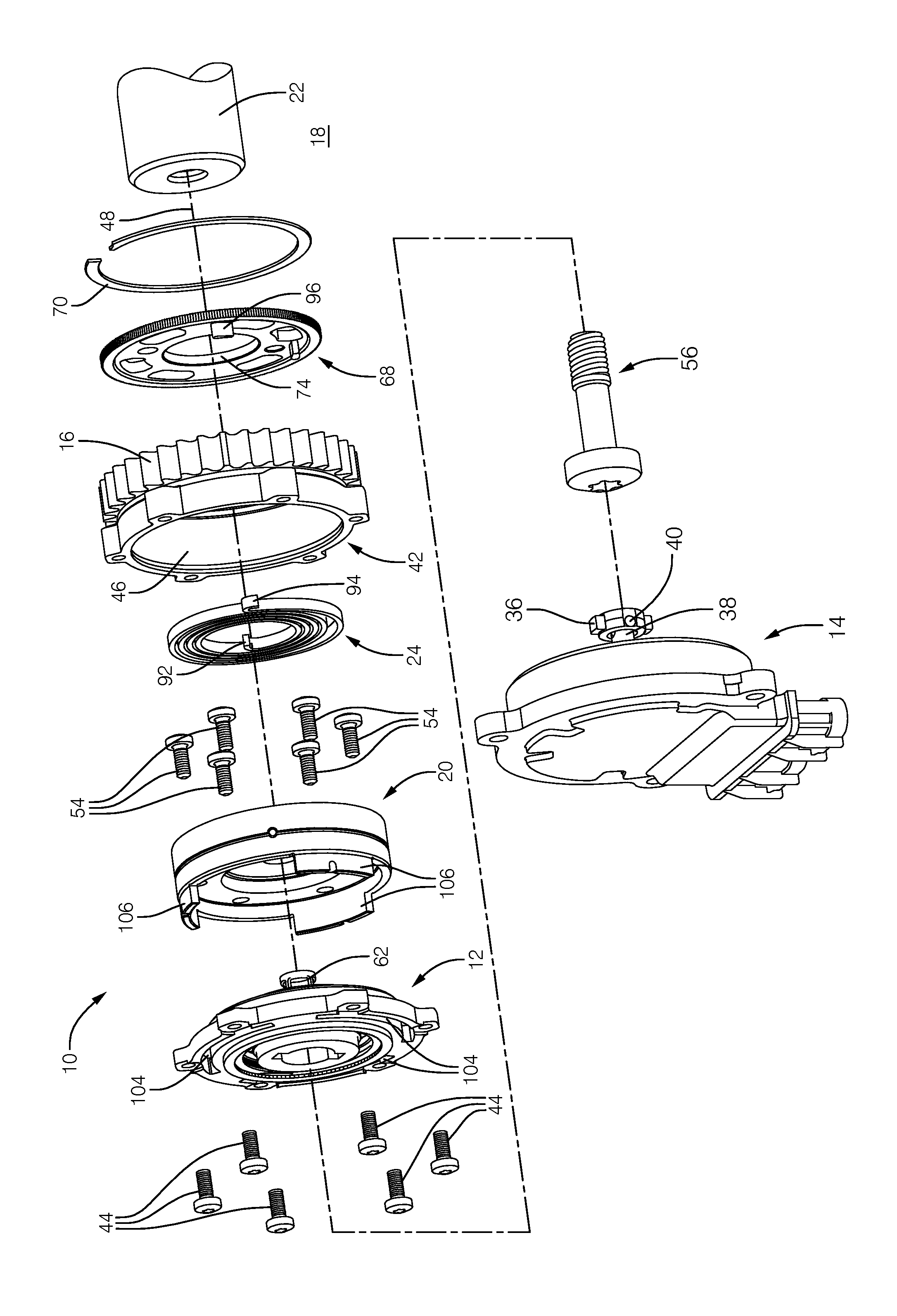 Axially compact electrically driven camshaft phaser