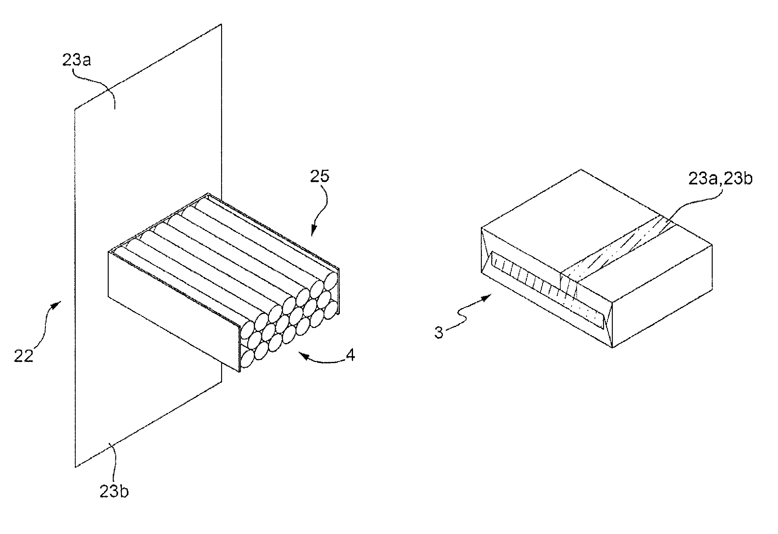 Package of cigarettes having an inner package with a stiffener