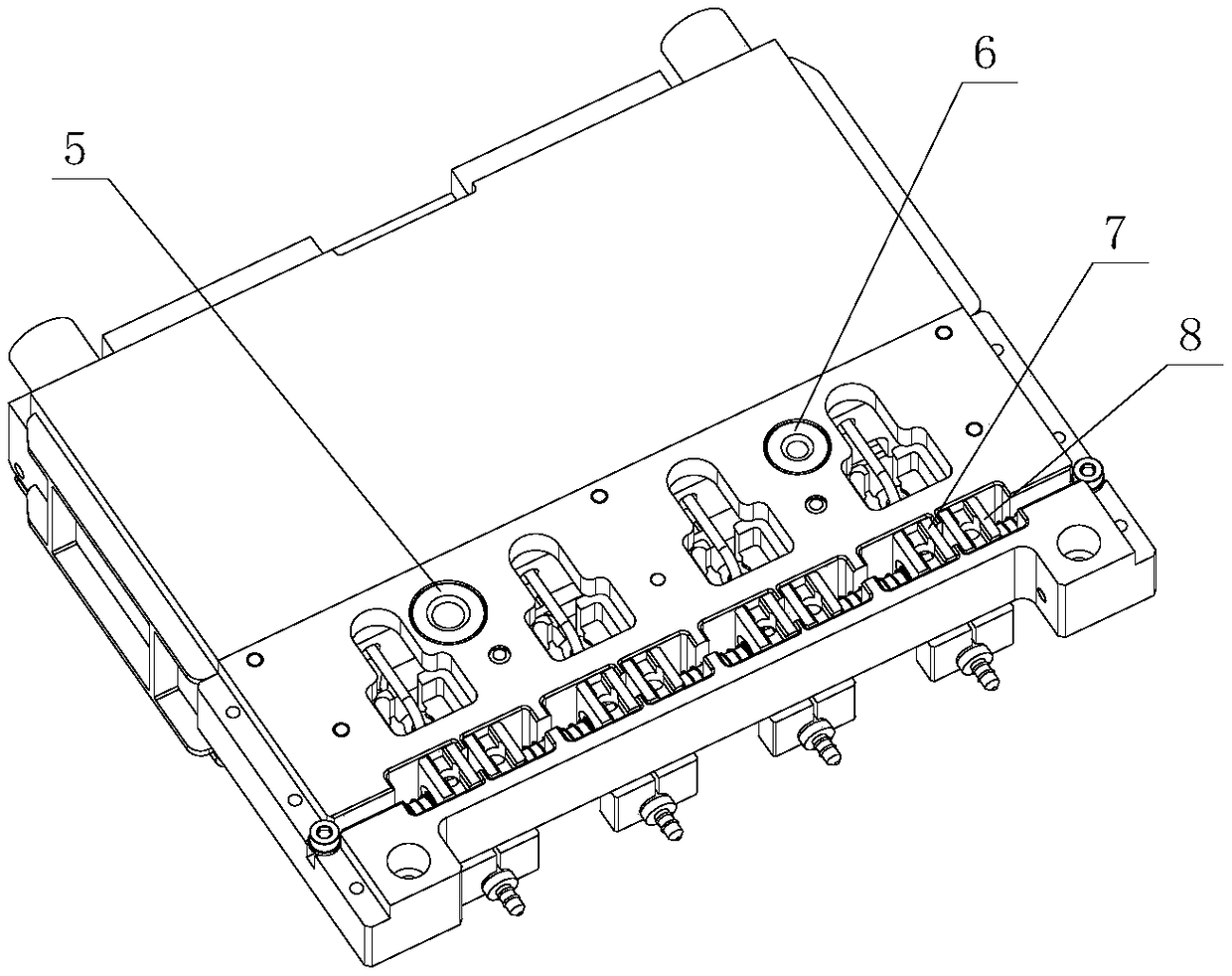 Jaws open product positioning mechanism