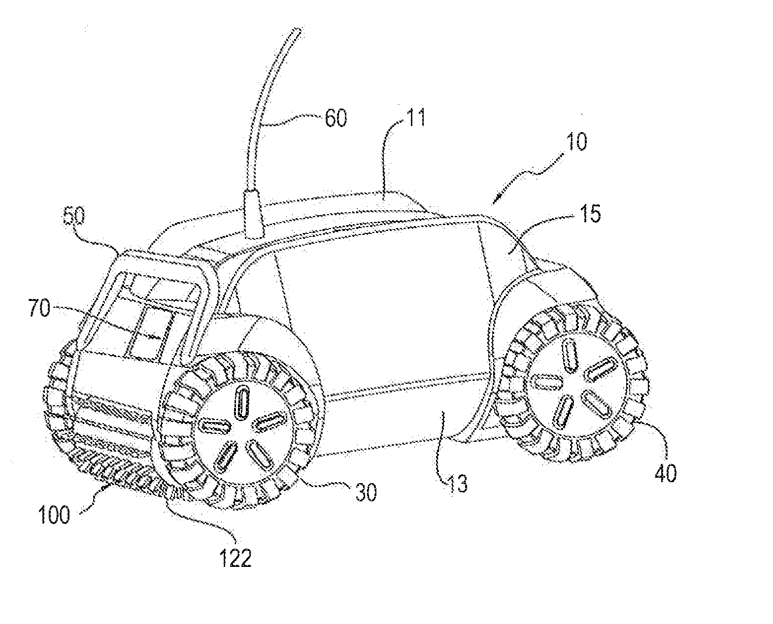 Brush assembly for self-propelled pool and tank cleaner