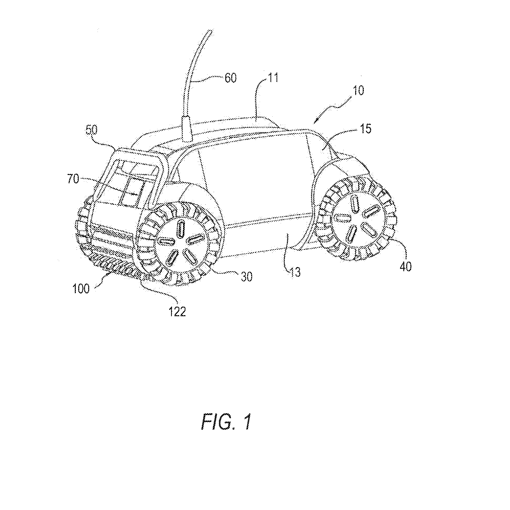 Brush assembly for self-propelled pool and tank cleaner