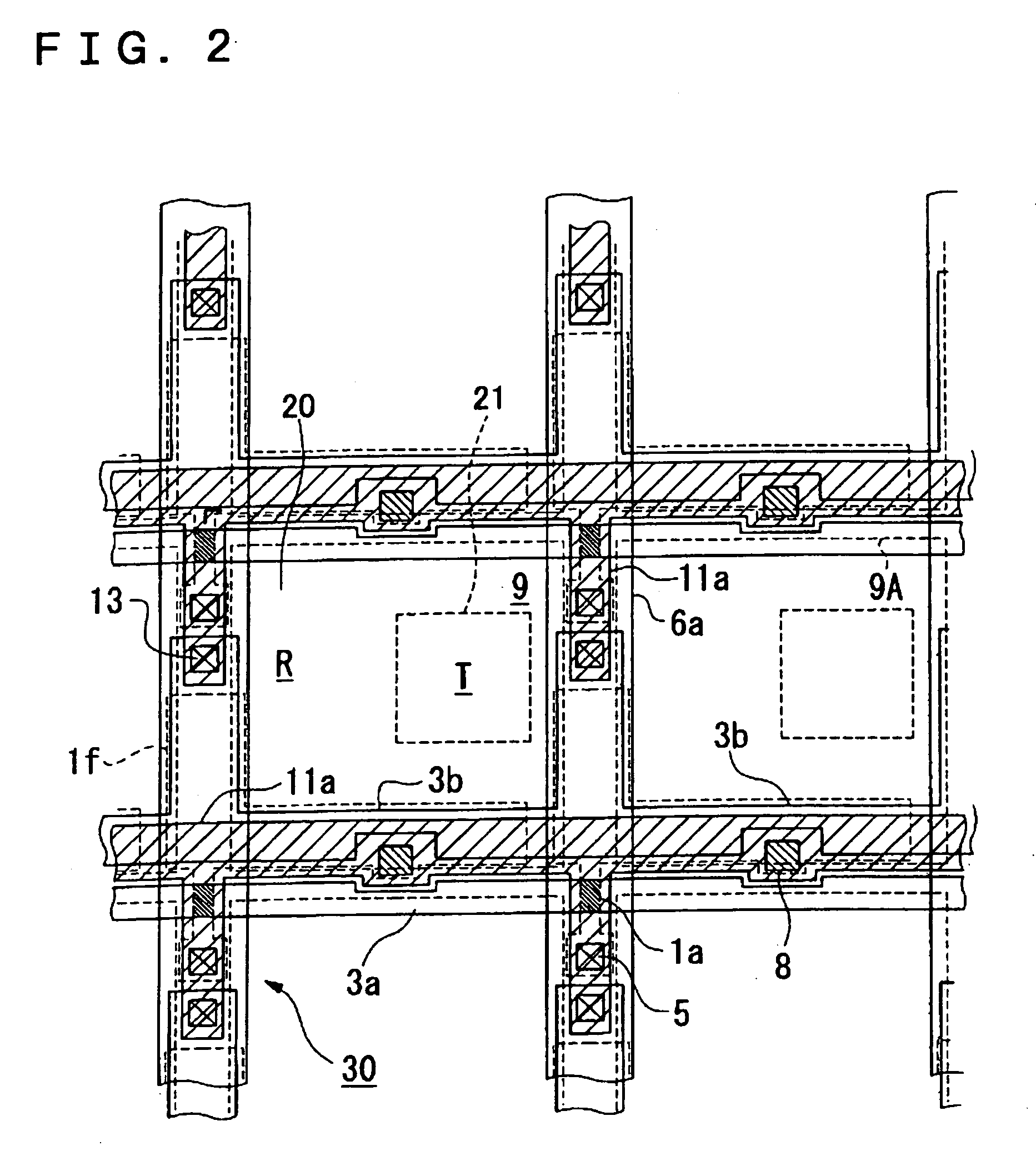 Liquid crystal display device having particular alignment controlling elements in transmissive and reflective pixel regions