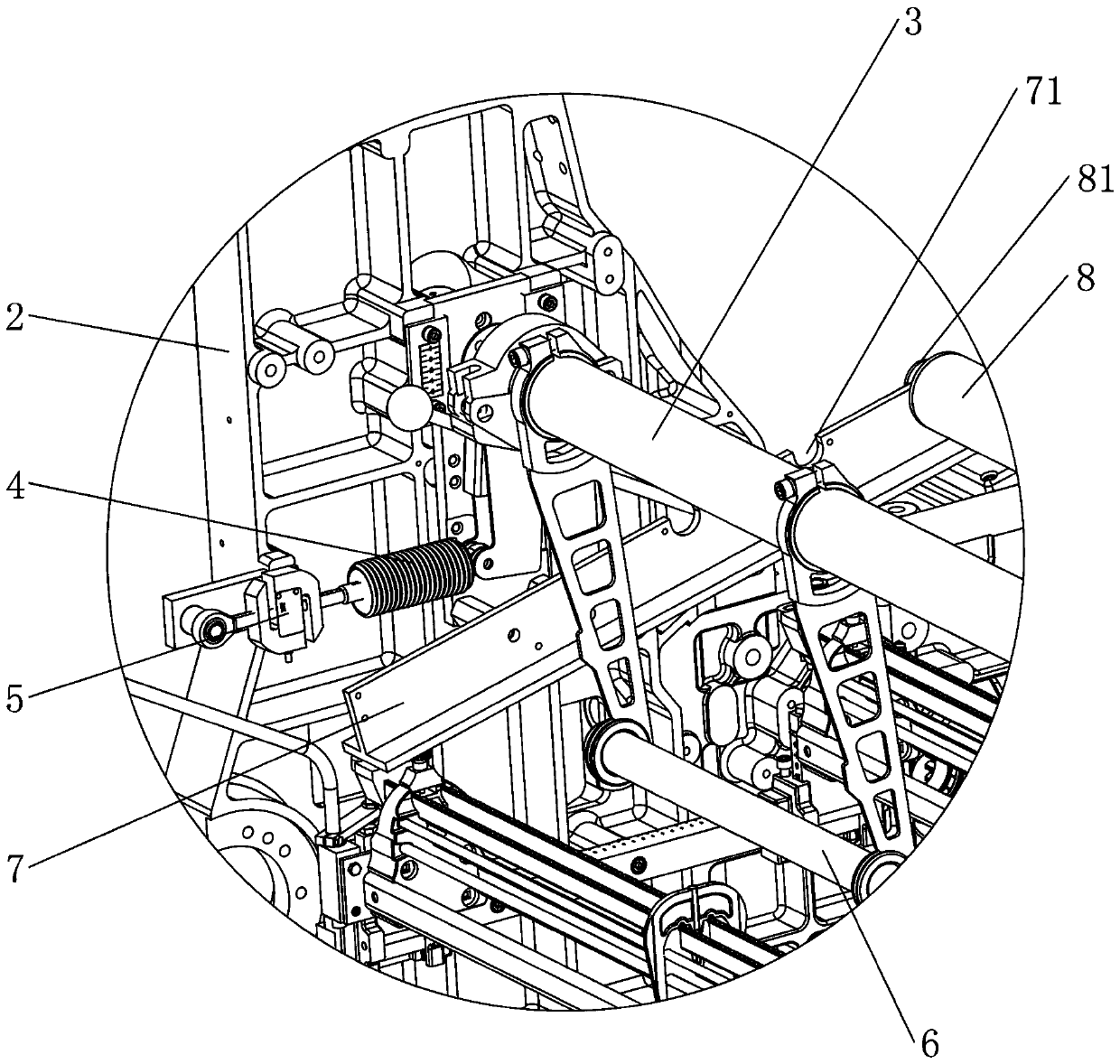 Active type upper let-off structure