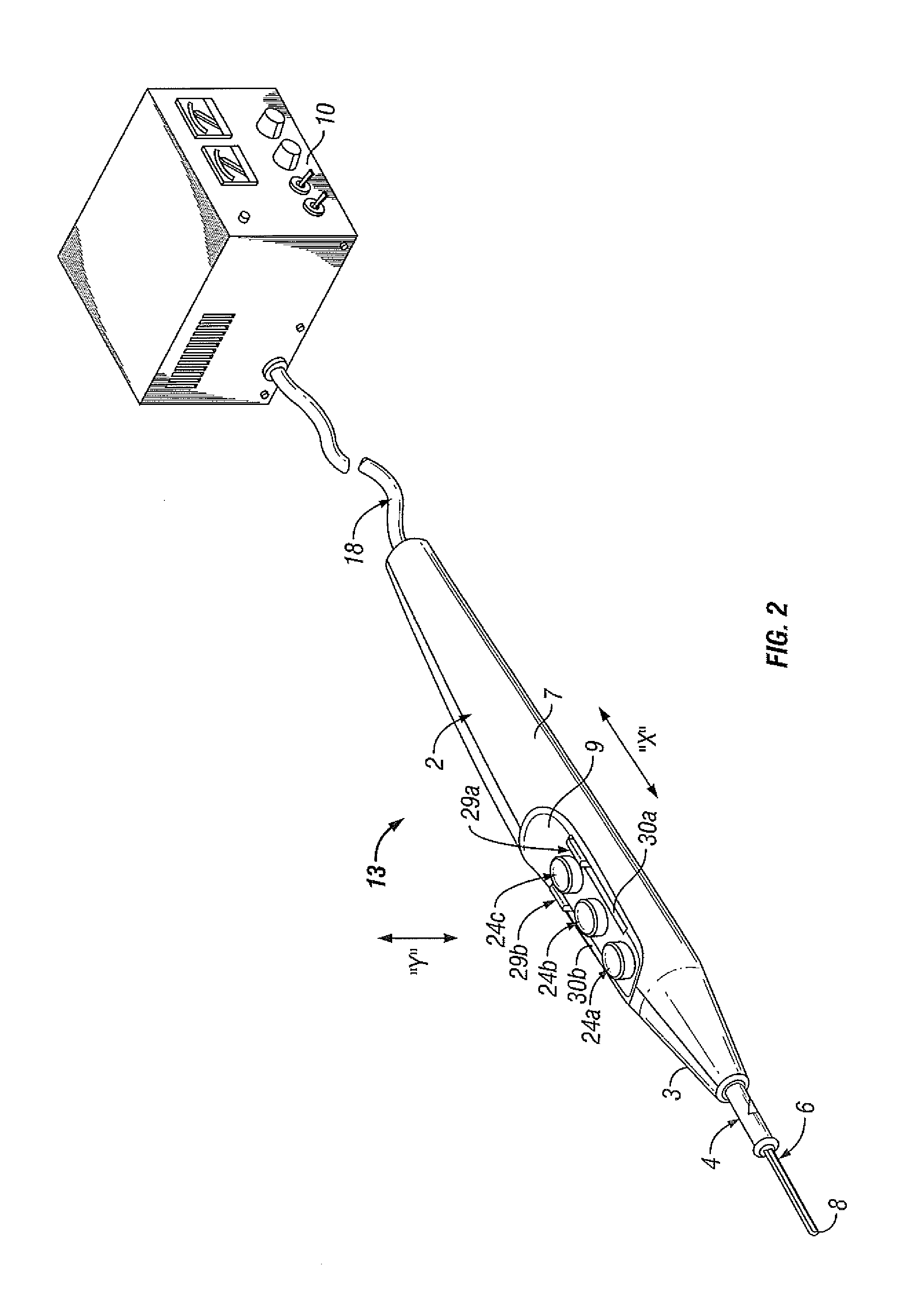 Handheld Electrosurgical Apparatus for Controlling Operating Room Equipment