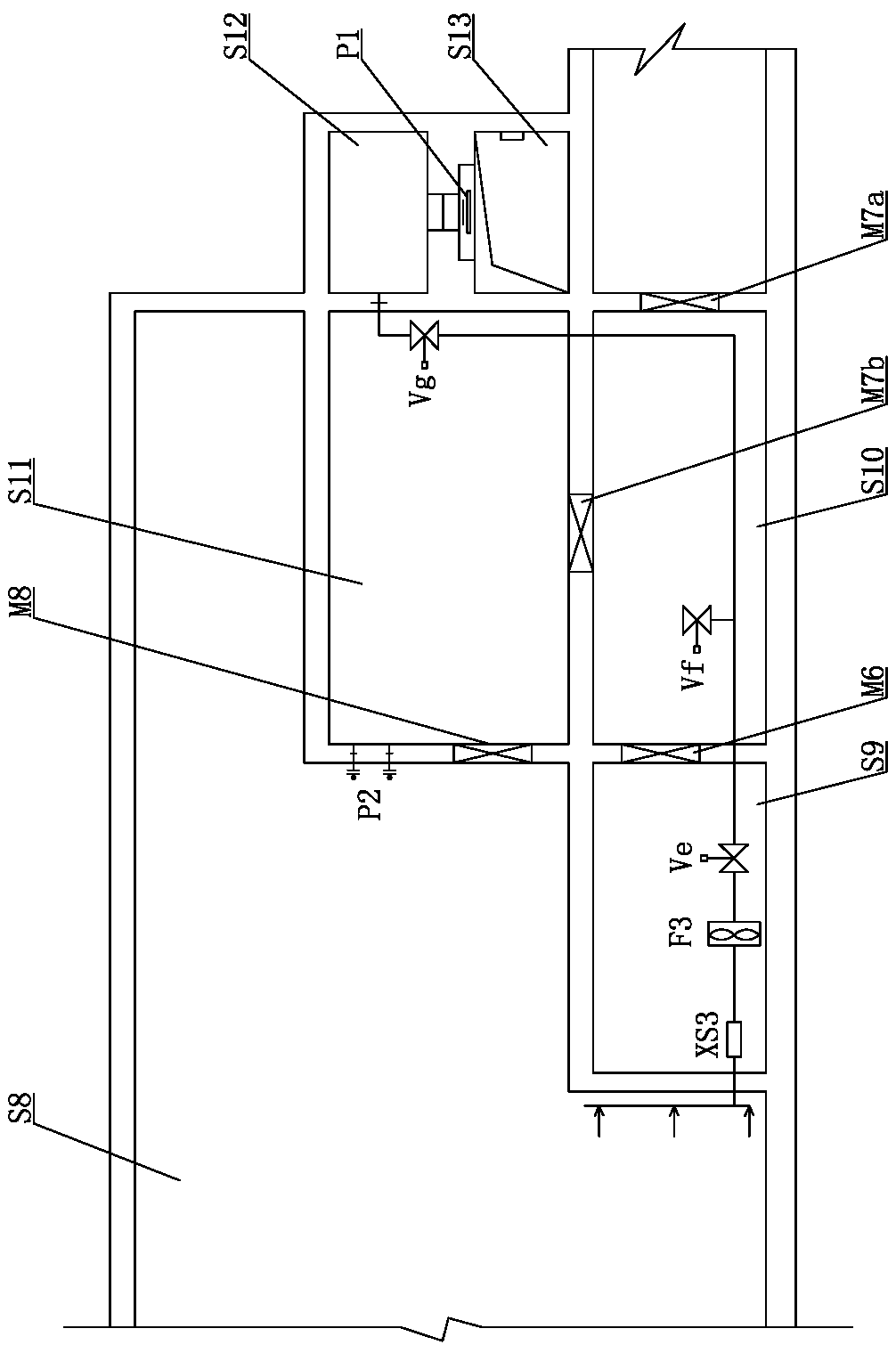 Civil defense project, ventilation system of civil defense project and ventilation method of ventilation system