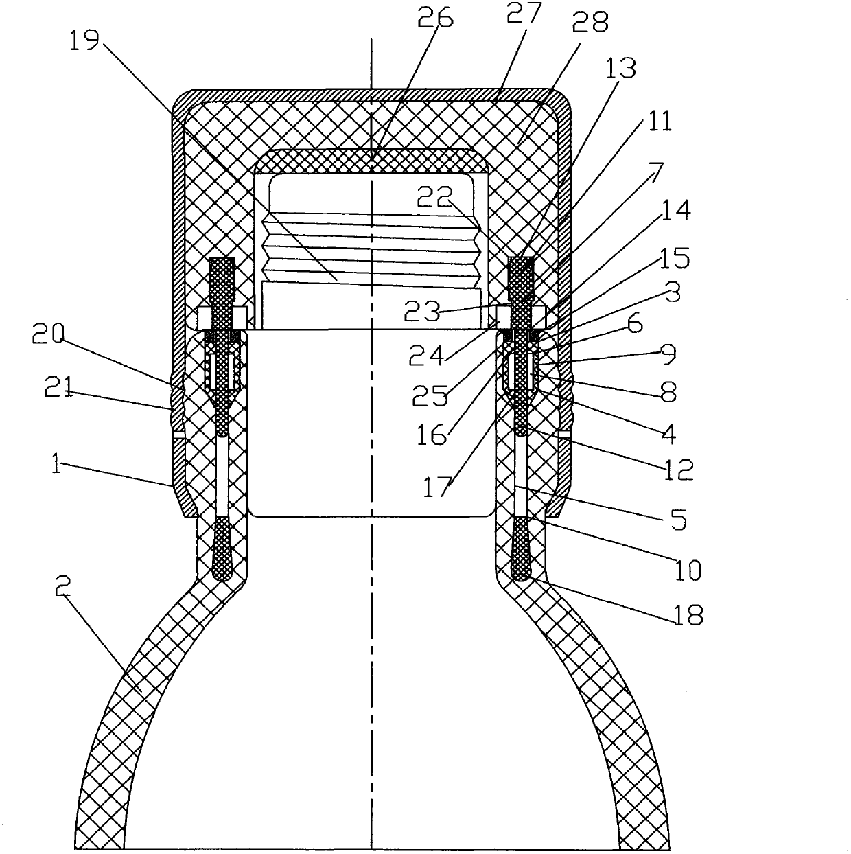 Anti-counterfeiting bottle with decapping mark