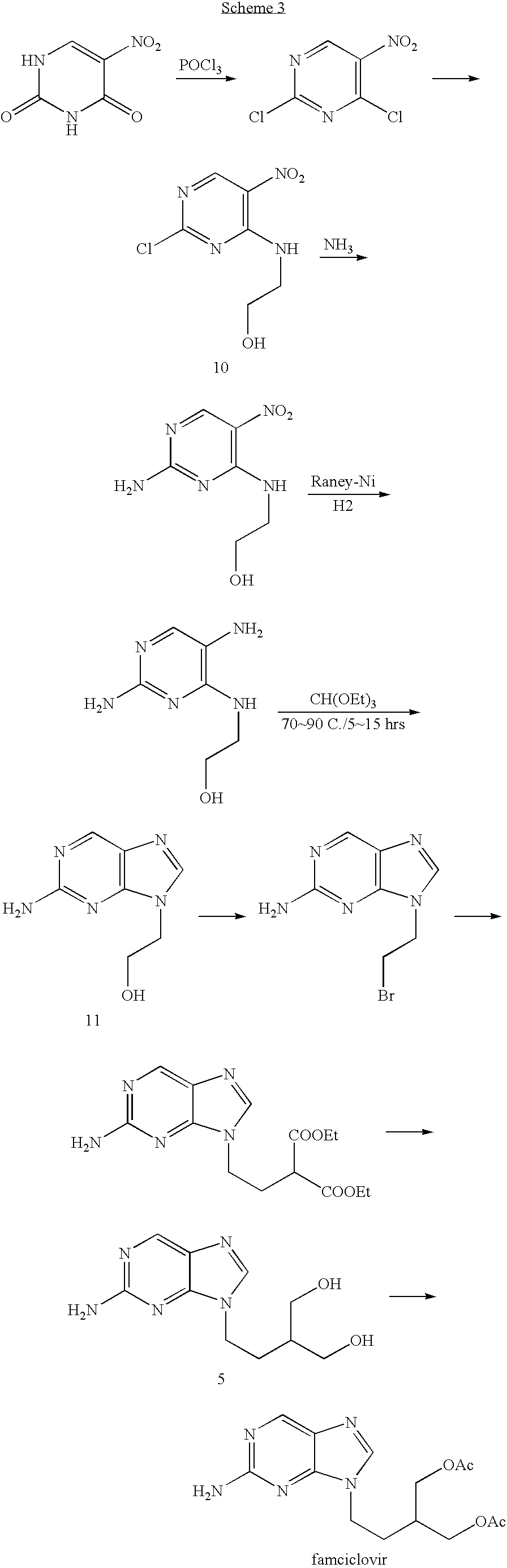 Preparation of famciclovir and other purine derivatives