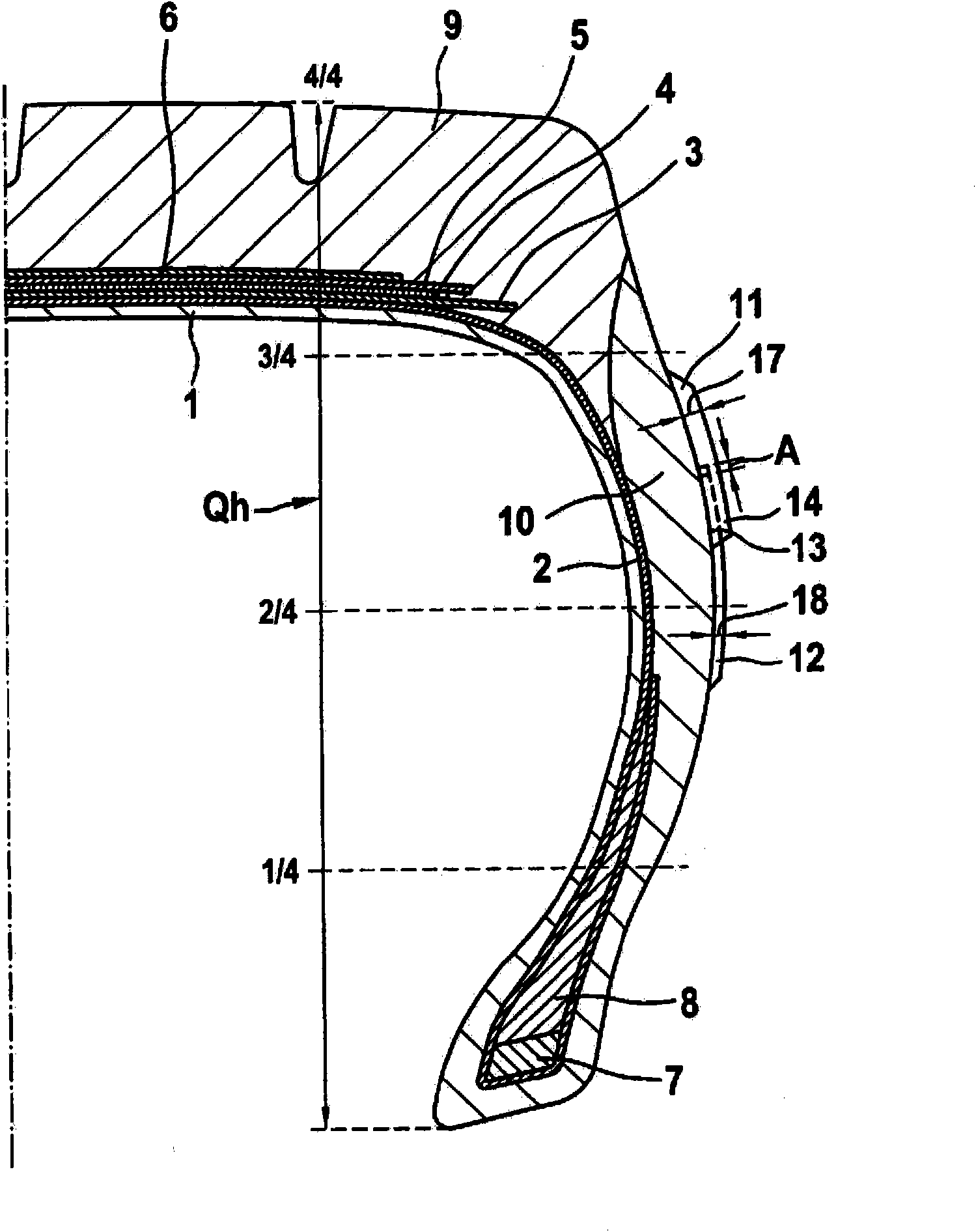 Pneumatic vehicle tire having protected side wall markings