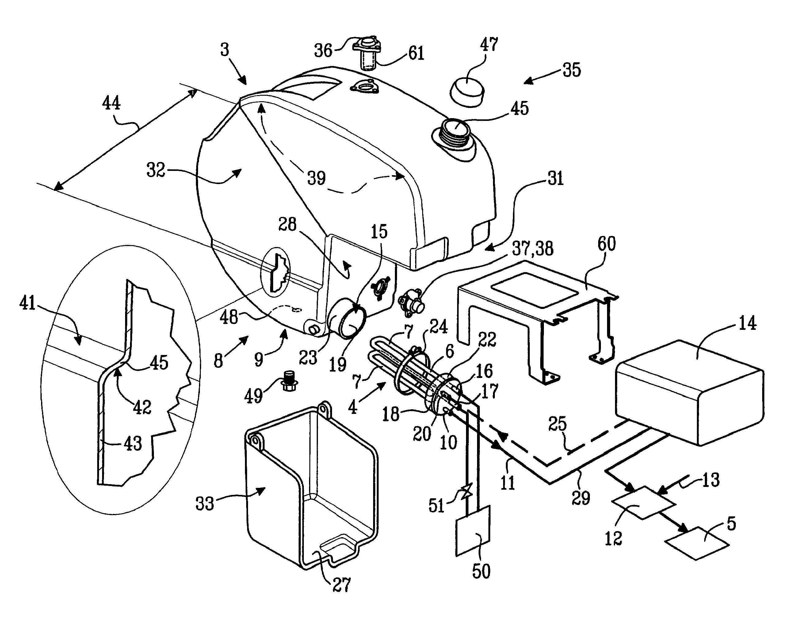Device for heating