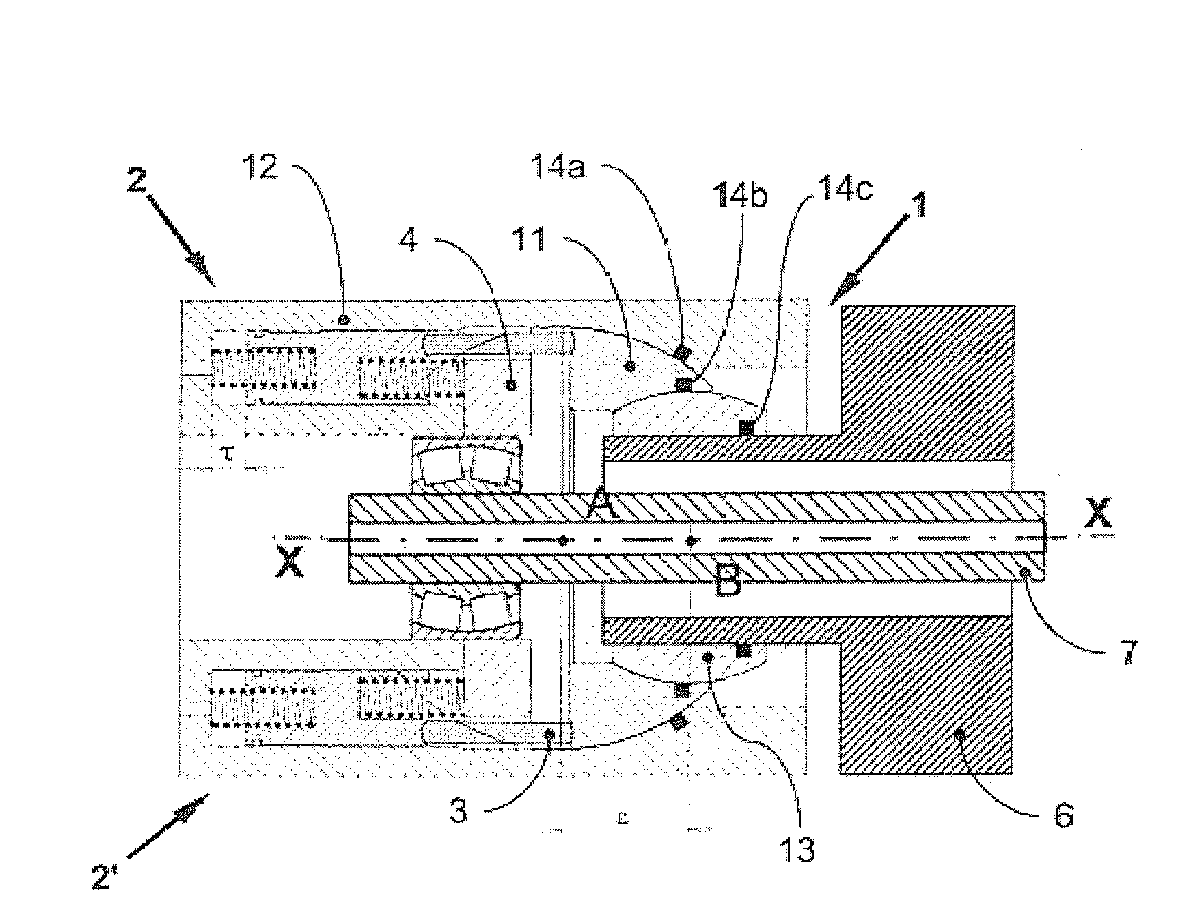 Annular Device for Radial Displacements of Interconnected Parts