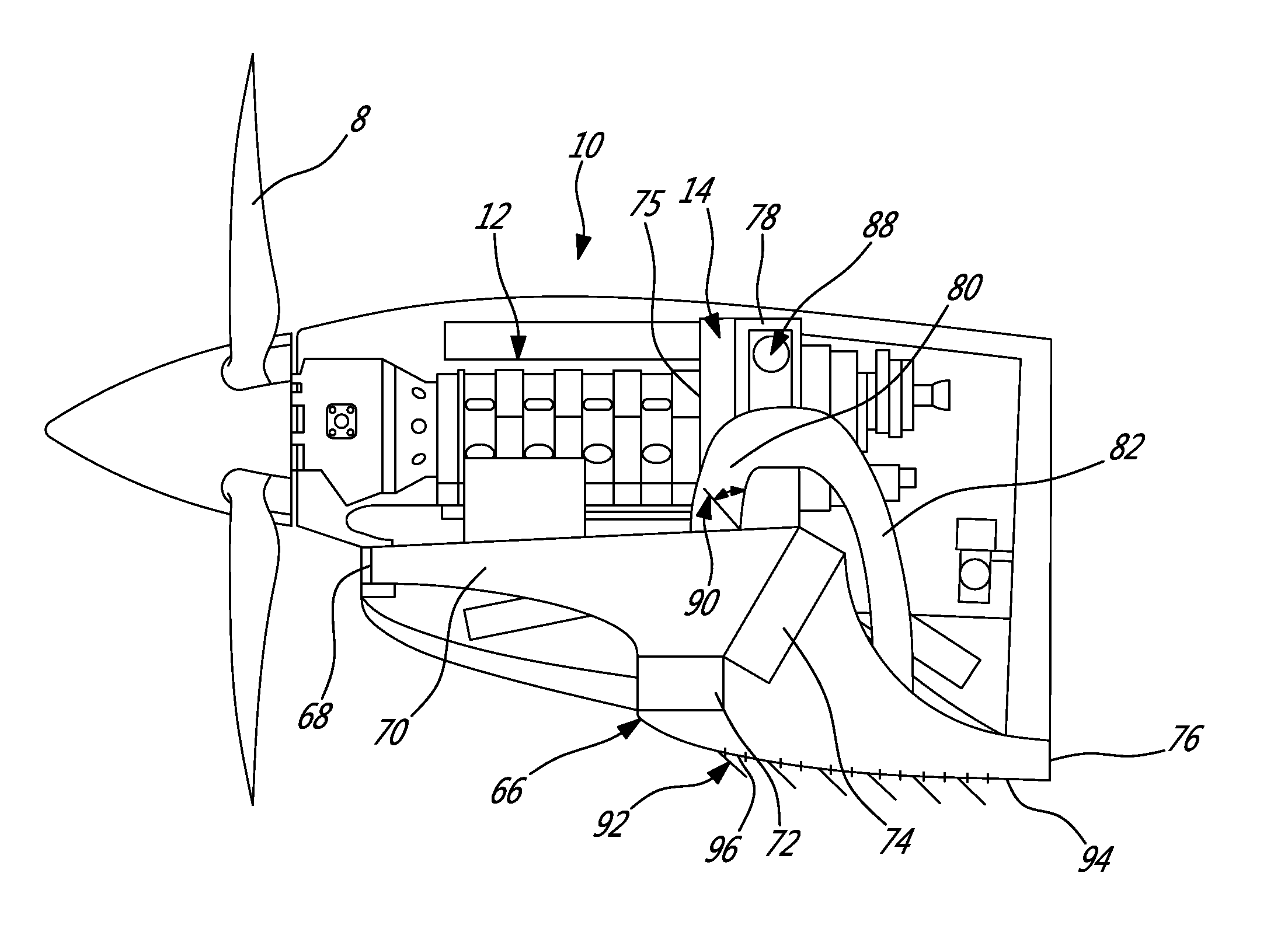 Compound engine assembly with modulated flow