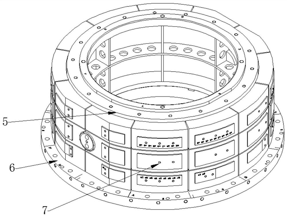 Applicable method of mold application for integral molding of satellite scanning mirror mounting frame