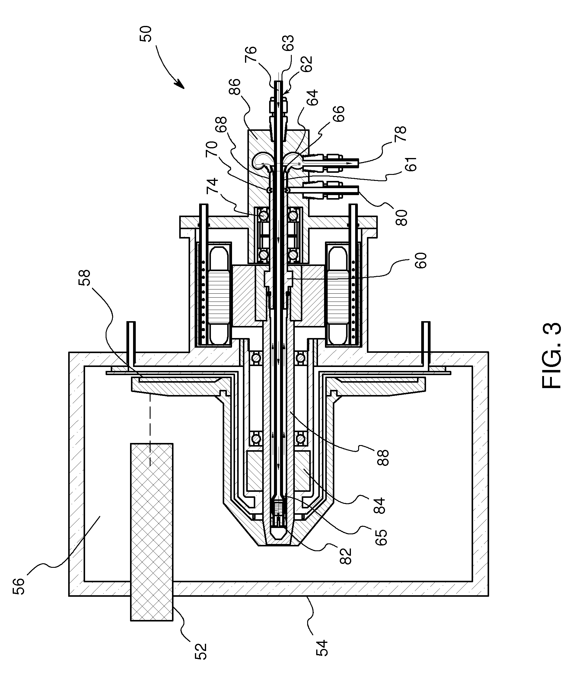 Rotating union for a liquid cooled rotating X-ray target