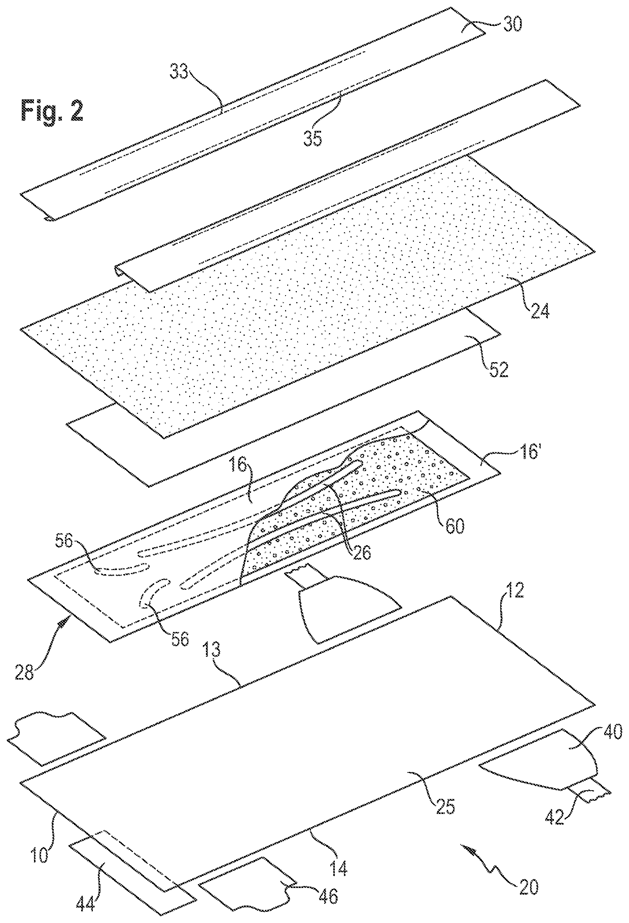 Taped absorbent articles with front and crotch channels