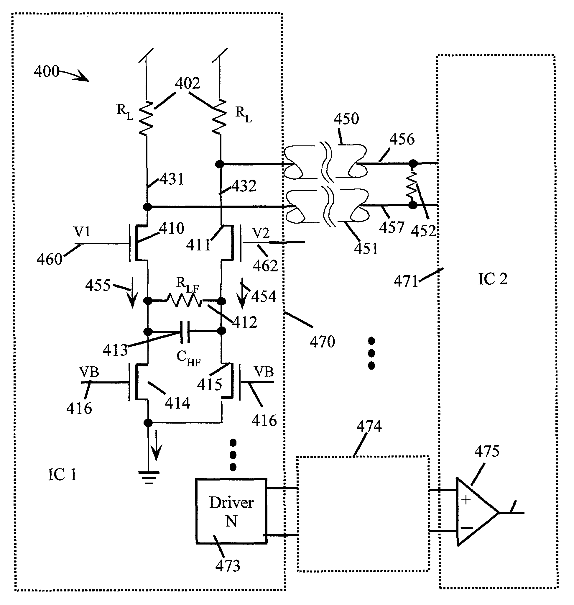 Differential transmitter circuit