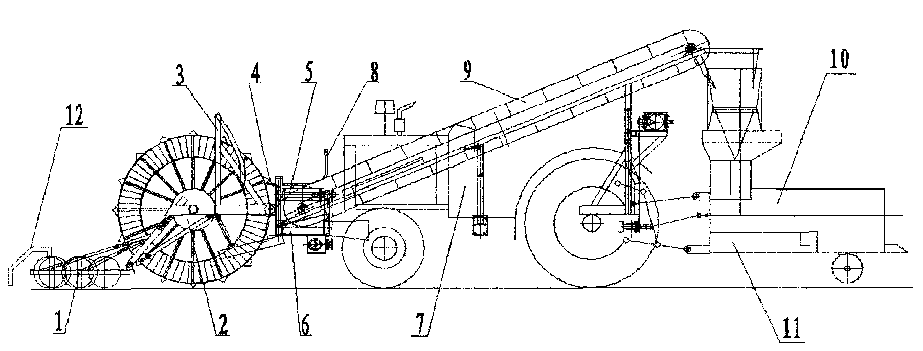 Backpack seed melon combined harvester