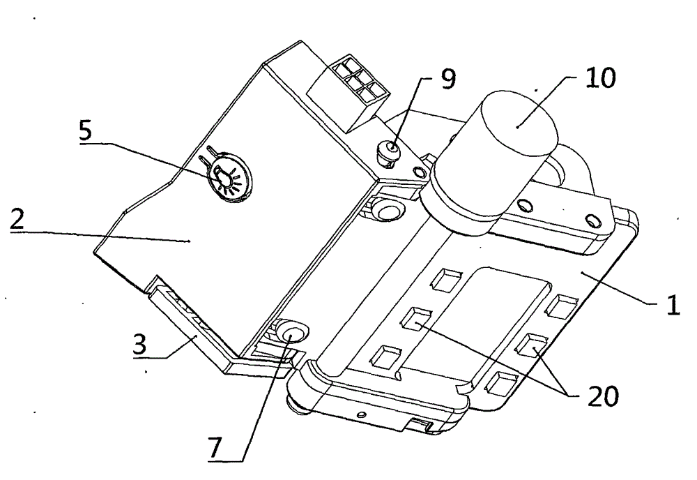 Integrated switch component mounted at sewing machine head
