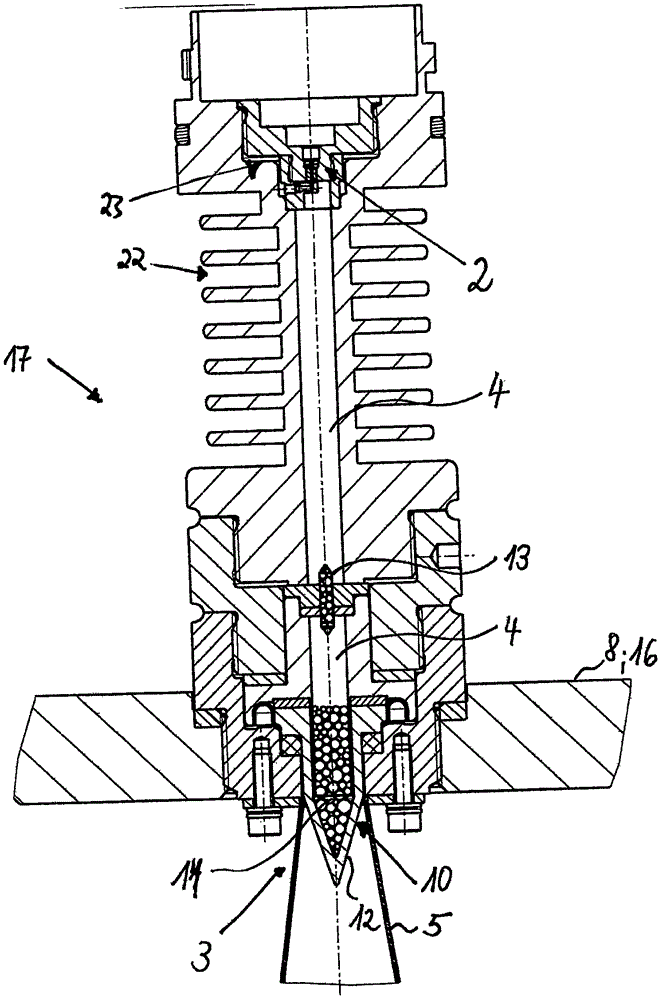 Device for determining or monitoring the filling level of a filling material stored in a container