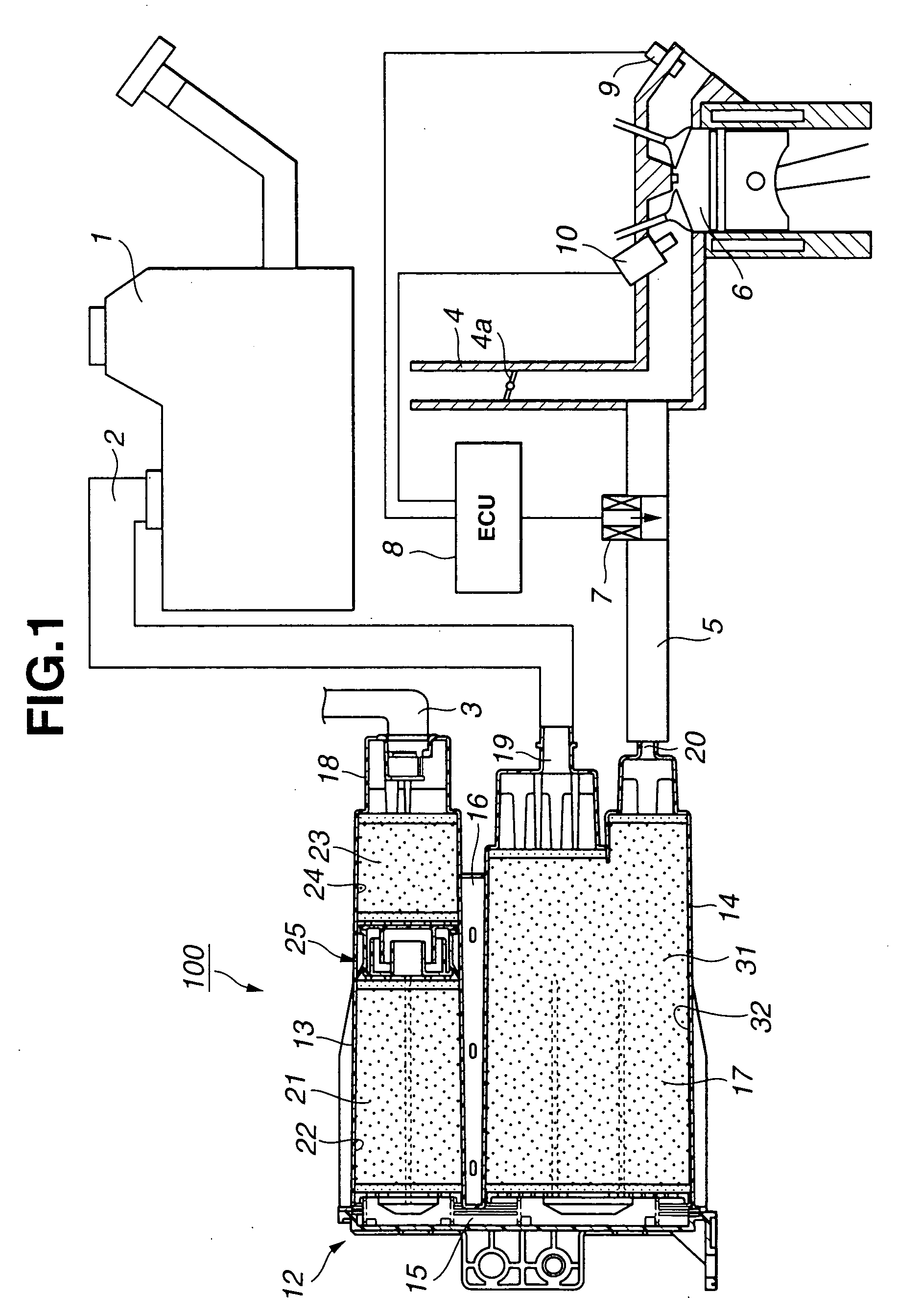 Carbon canister for use in evaporative emision control system of internal combustion engine