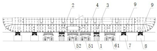 Multi-equipment combined ship moving tool and method