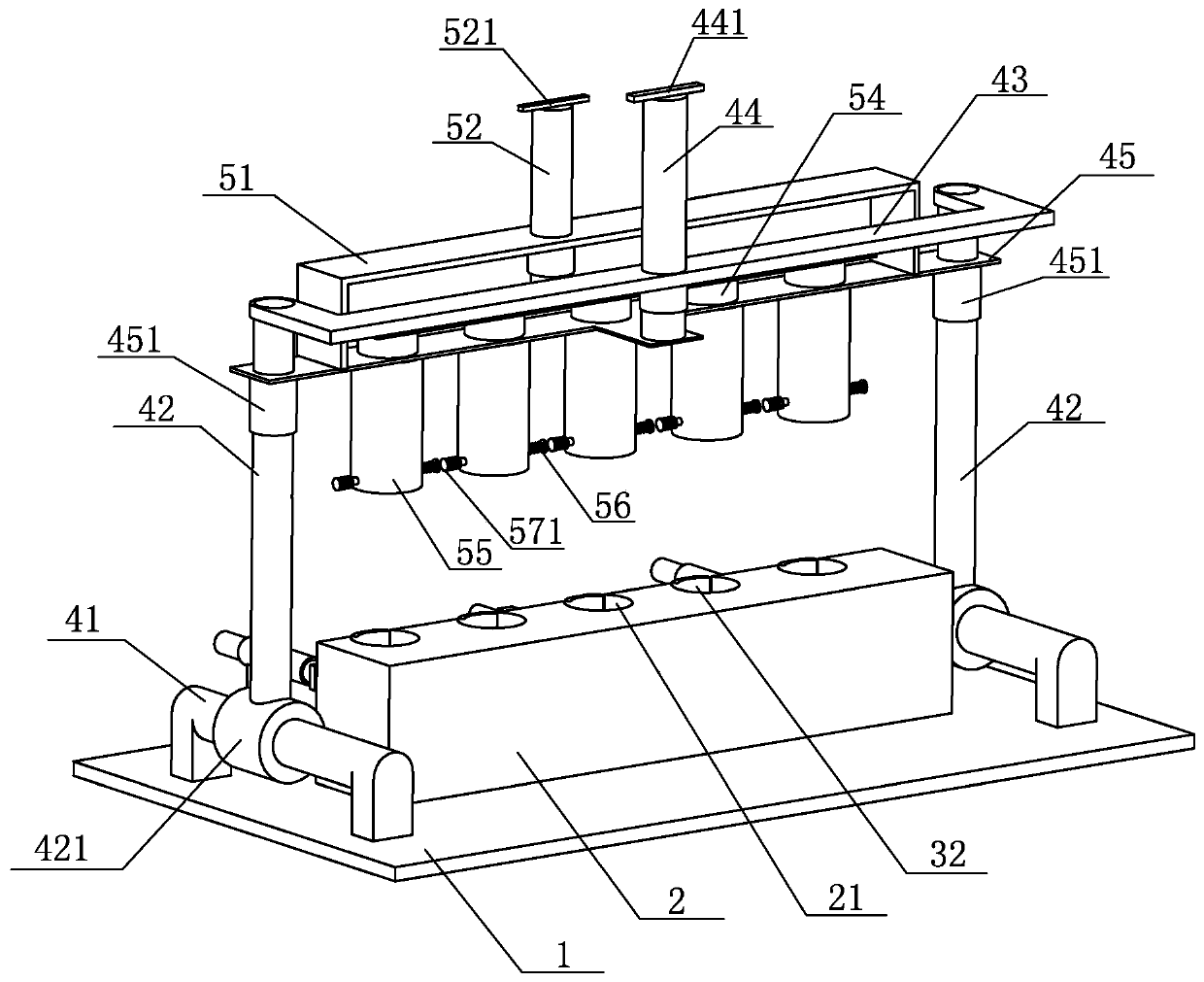 A sample test tube cap opening device for AIDS detection