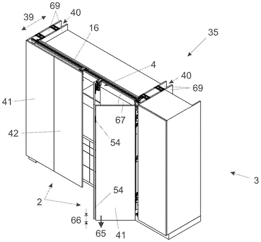 Guide device for guiding furniture parts