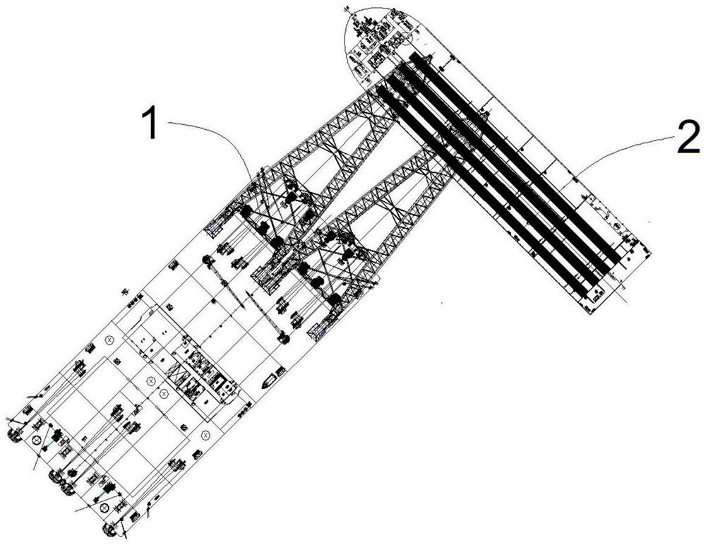 Method for overturning steel pipe pile through fixed arm frame crane ship