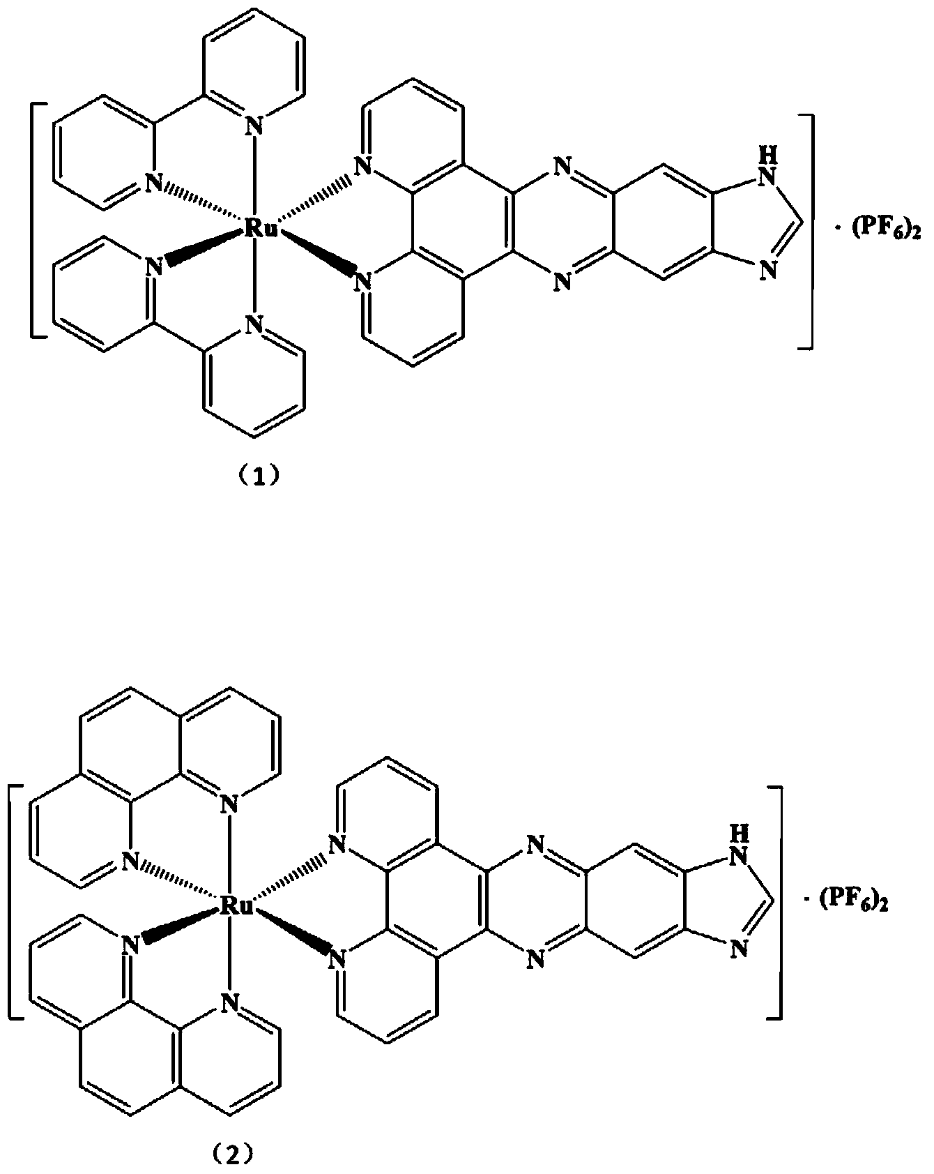 Ruthenium (II)-polypyridine complex, and preparation method and application thereof