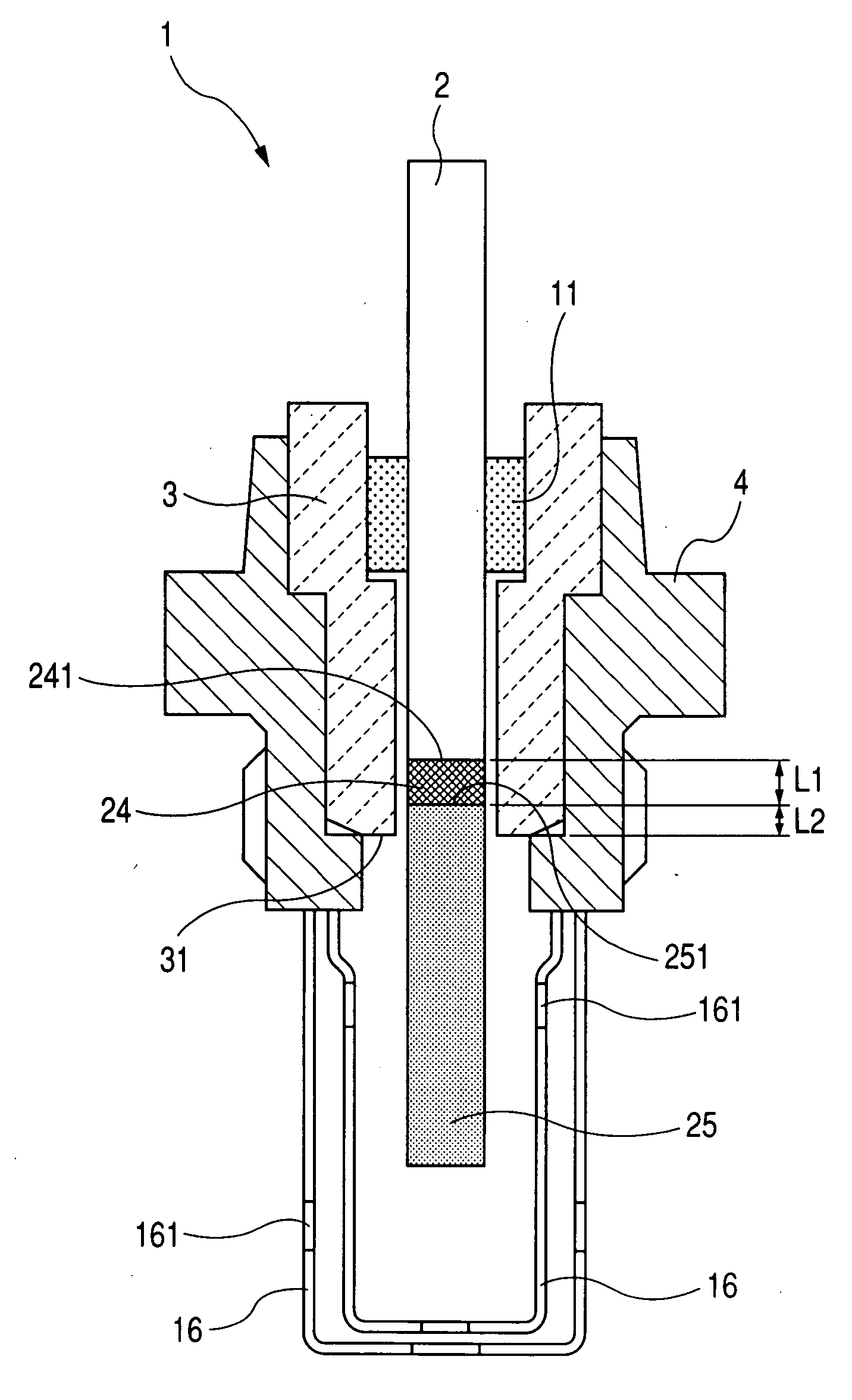 Structure of gas sensor ensuring adhesion of electric lead