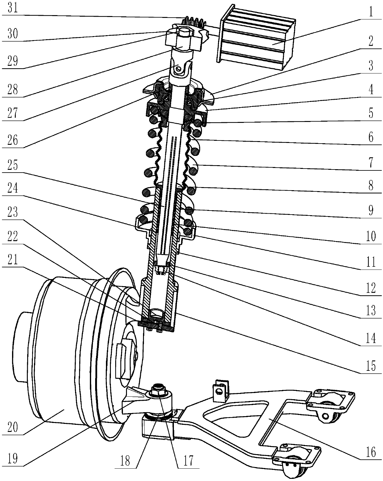 Steering mechanism and suspension integrated steer-by-wire device and automobile