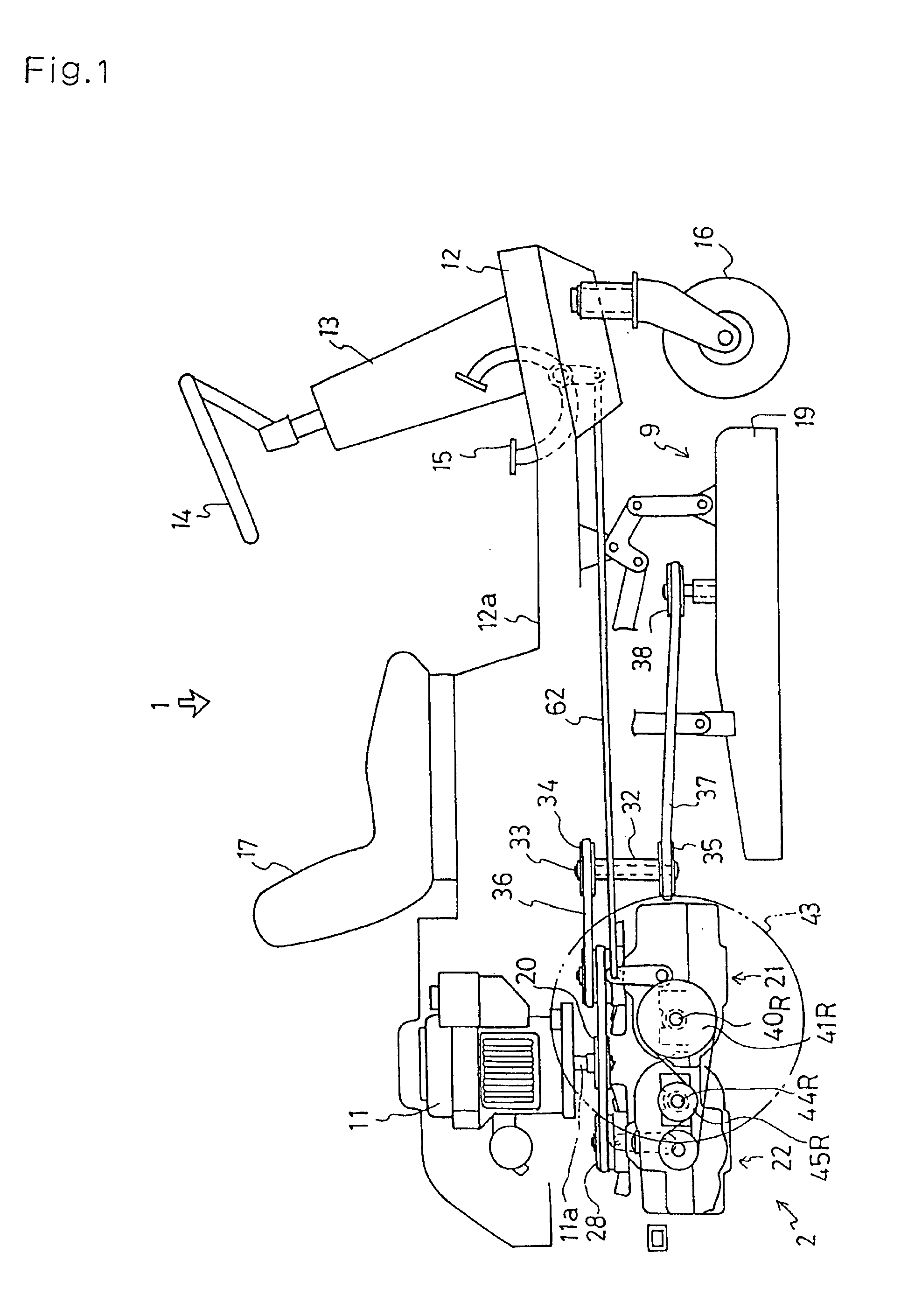 Driving apparatus for speed changing and steering of a vehicle