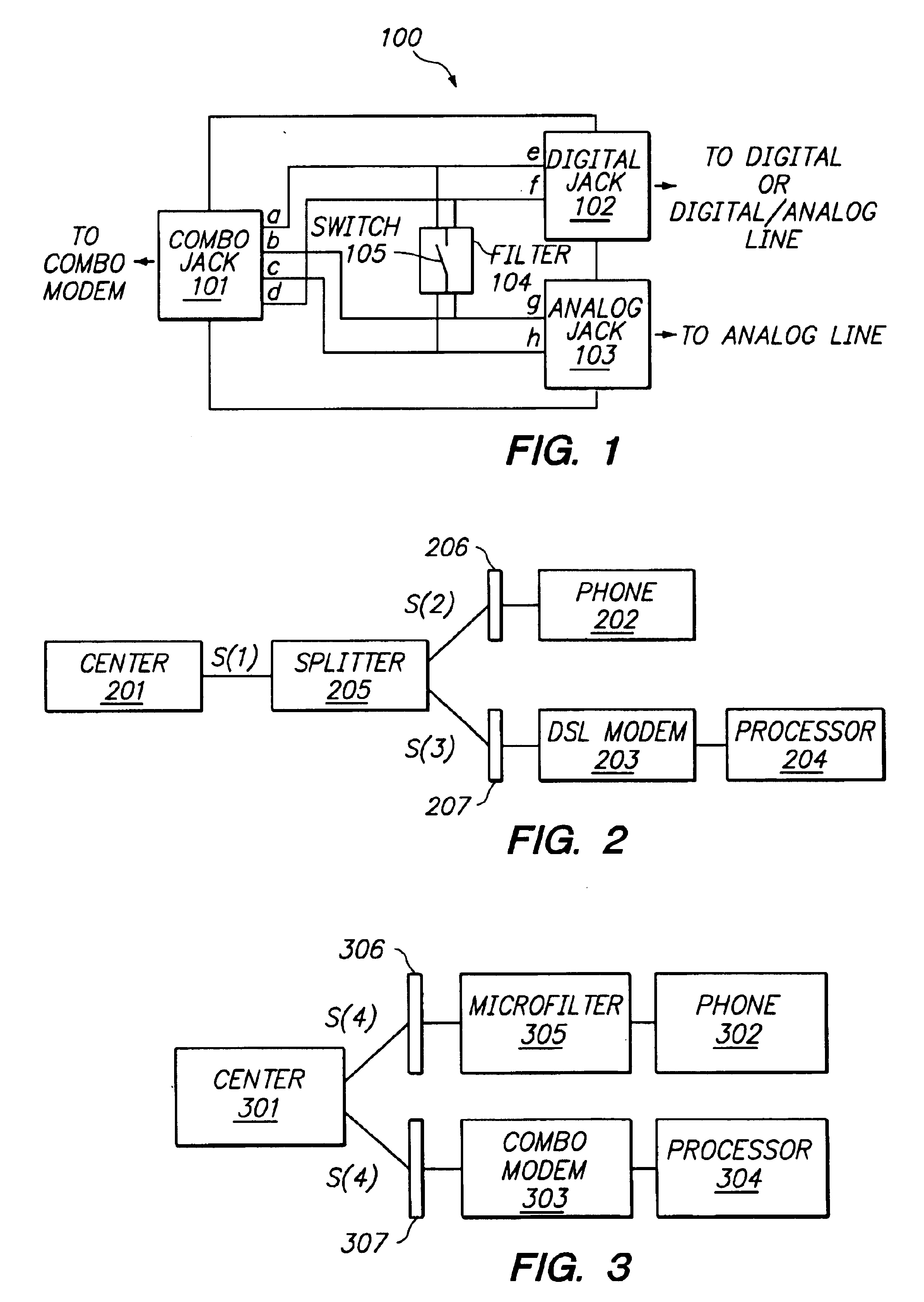 Splitter and microfilter dongle for a single RJ11 DSL/analog combo modem