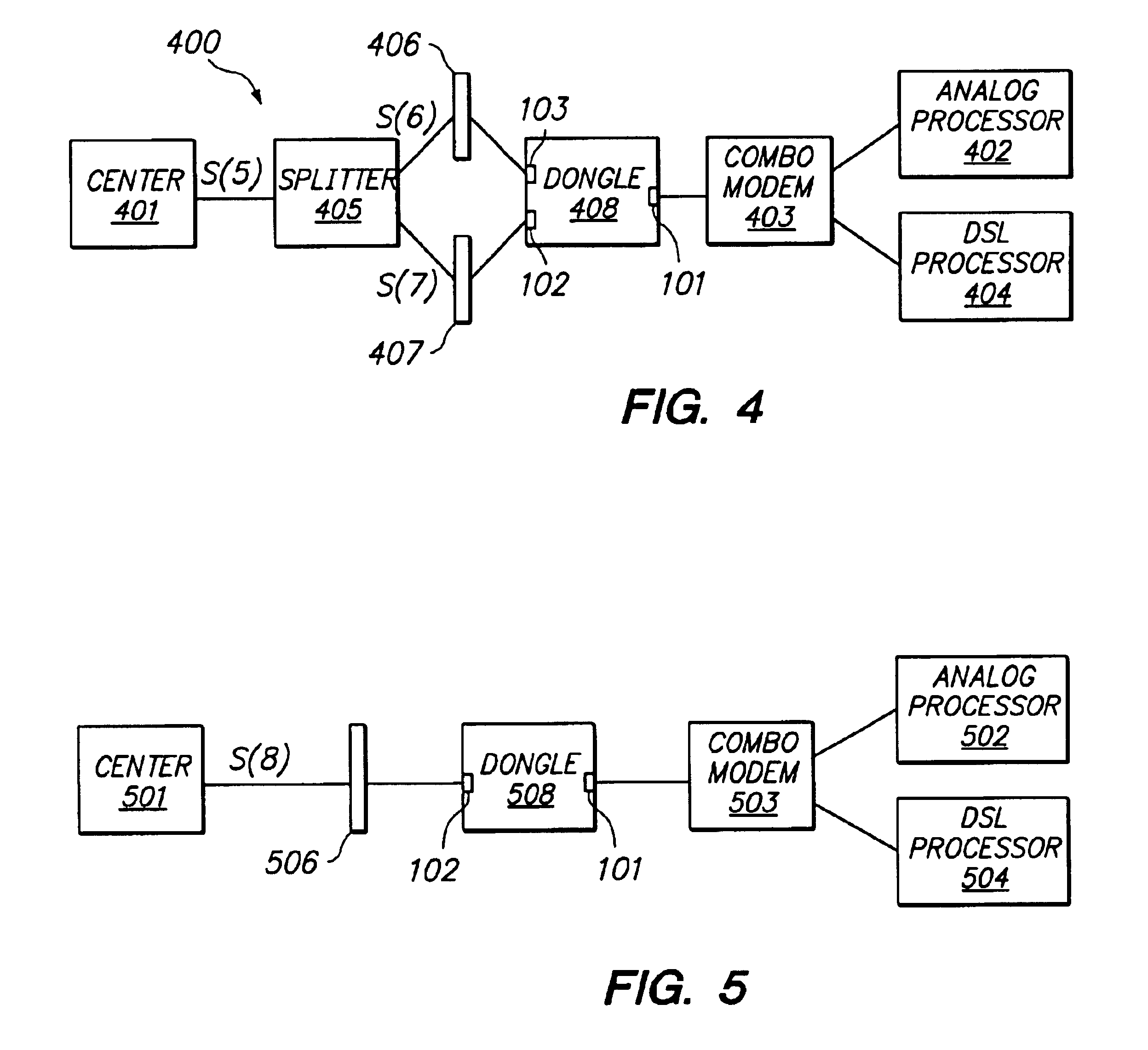 Splitter and microfilter dongle for a single RJ11 DSL/analog combo modem