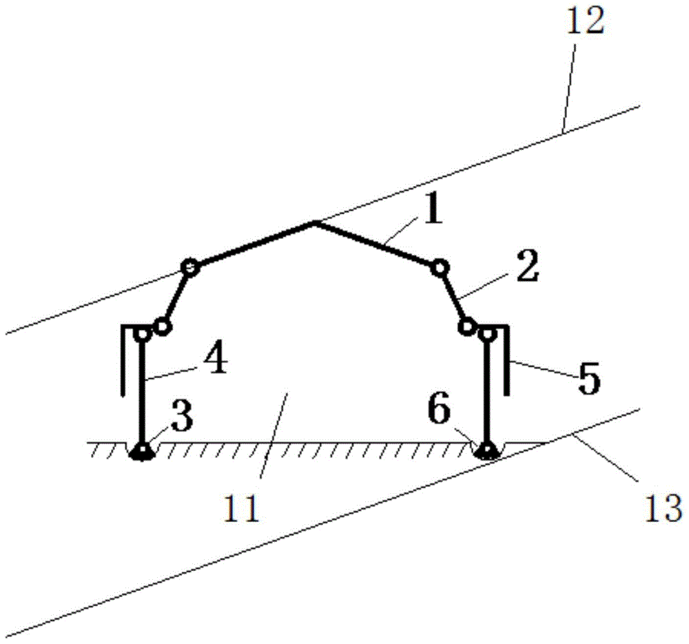 A folding telescopic roadway hydraulic support