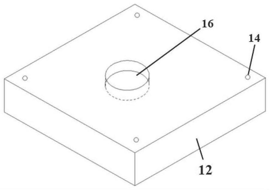 A device and method for testing the healing effect of a combination joint of a buffer material block