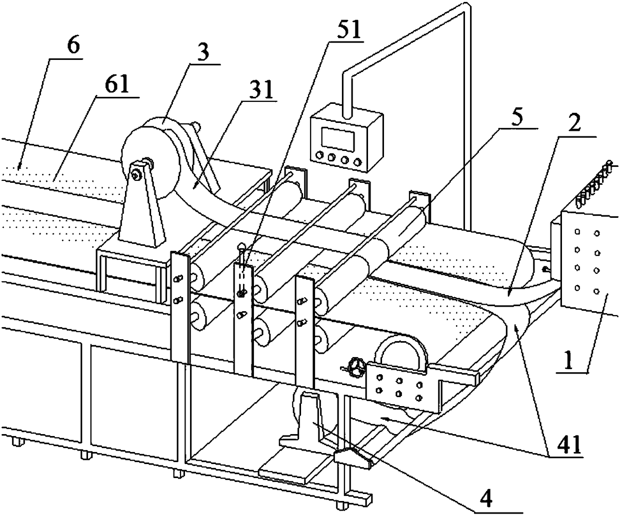 A foam-type reinforced film production device and its production process