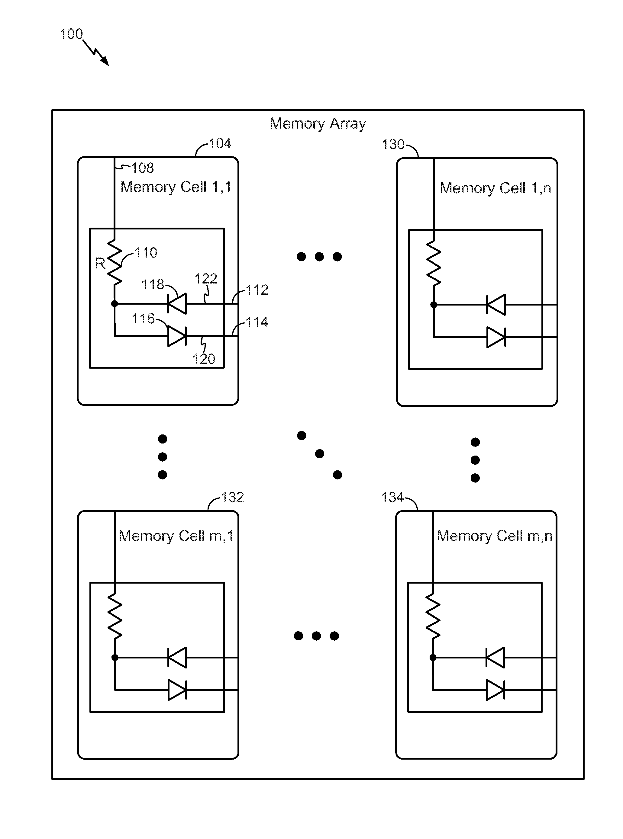 Resistance Based Memory Having Two-Diode Access Device