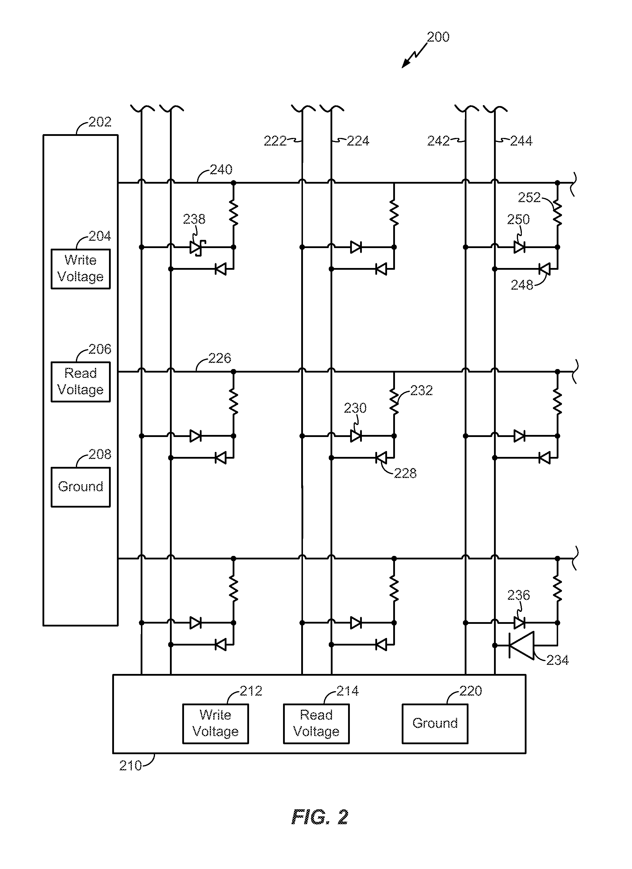 Resistance Based Memory Having Two-Diode Access Device