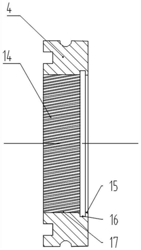 A graphite sealing structure with twill dynamic pressure groove