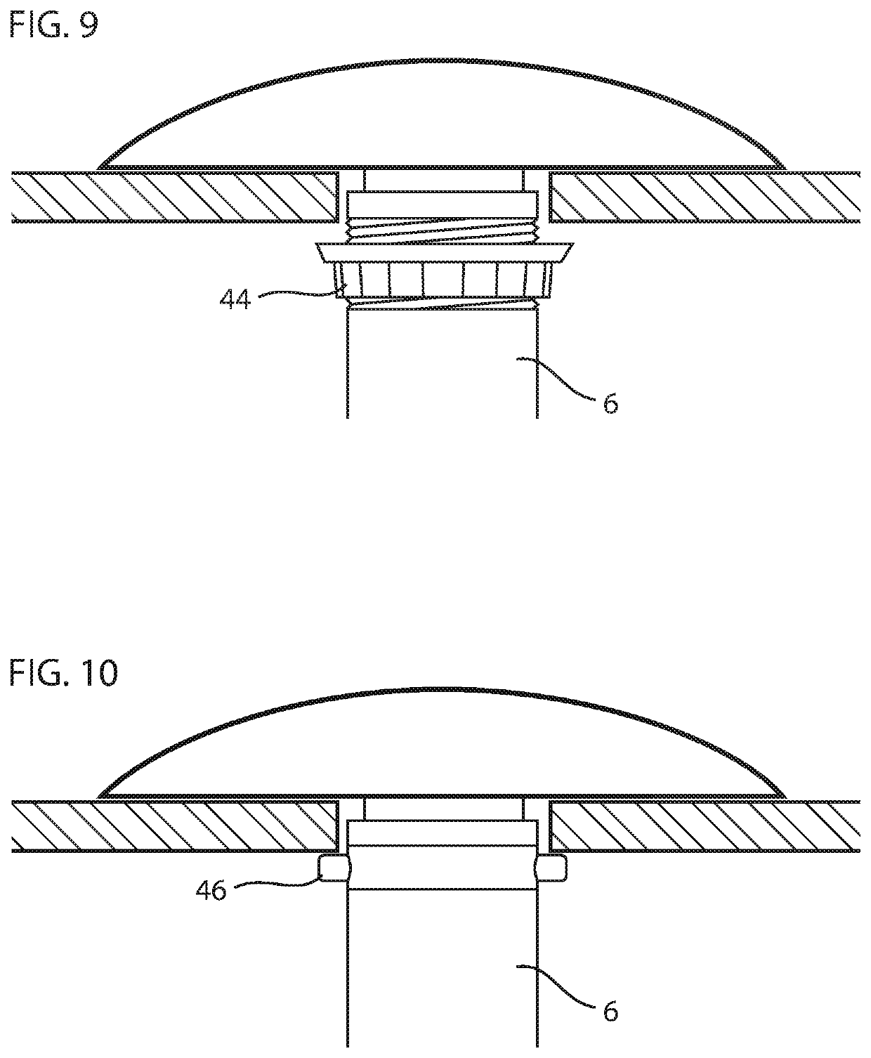 Through-lid communication radio for a water meter and water meter assembly