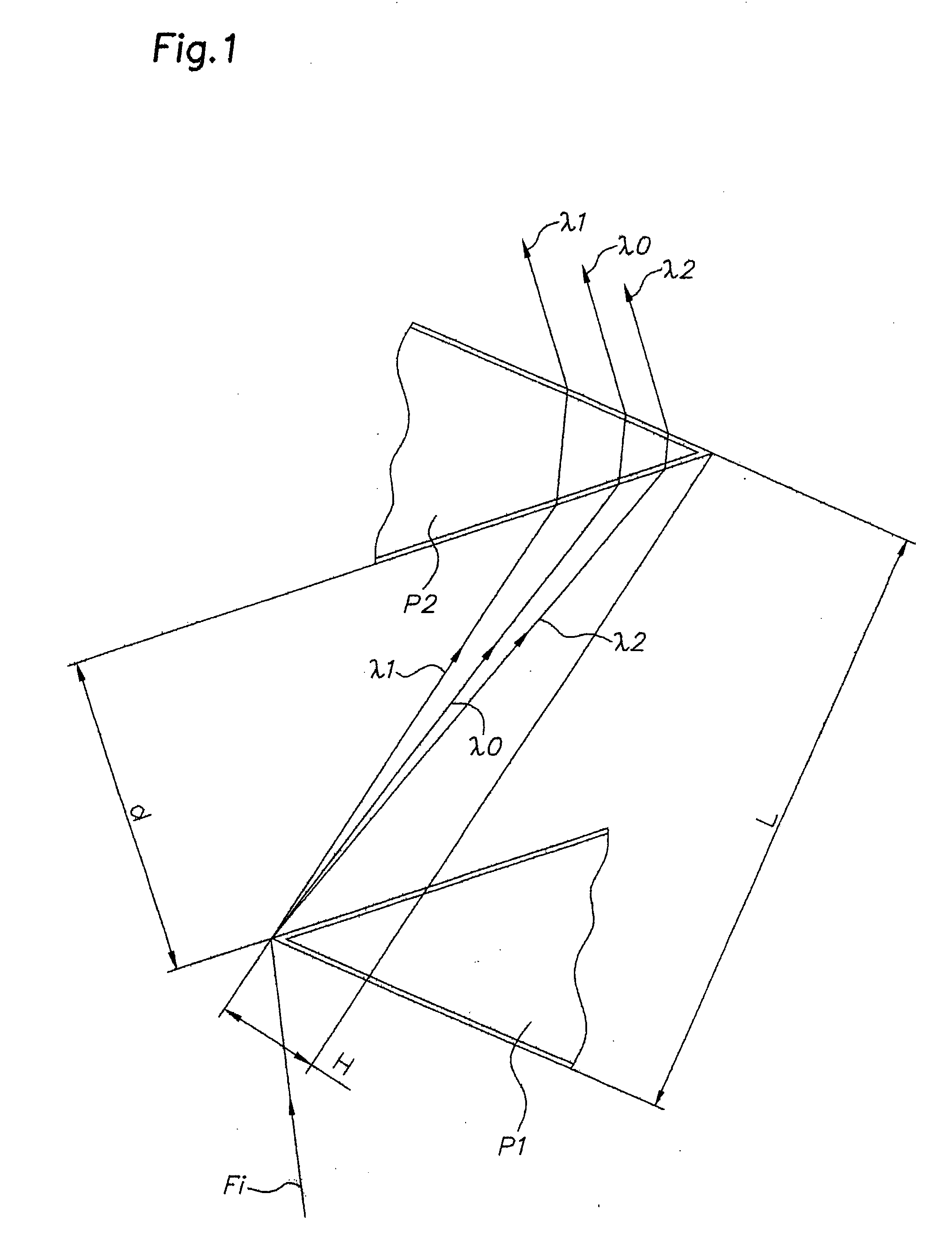 Device for dispersing light pulses of which the spectral amplitude is programmable