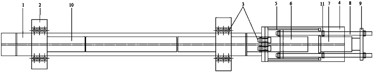 Tensioning anchoring testing device and method for pre-stress carbon fiber plate reinforced steel beam