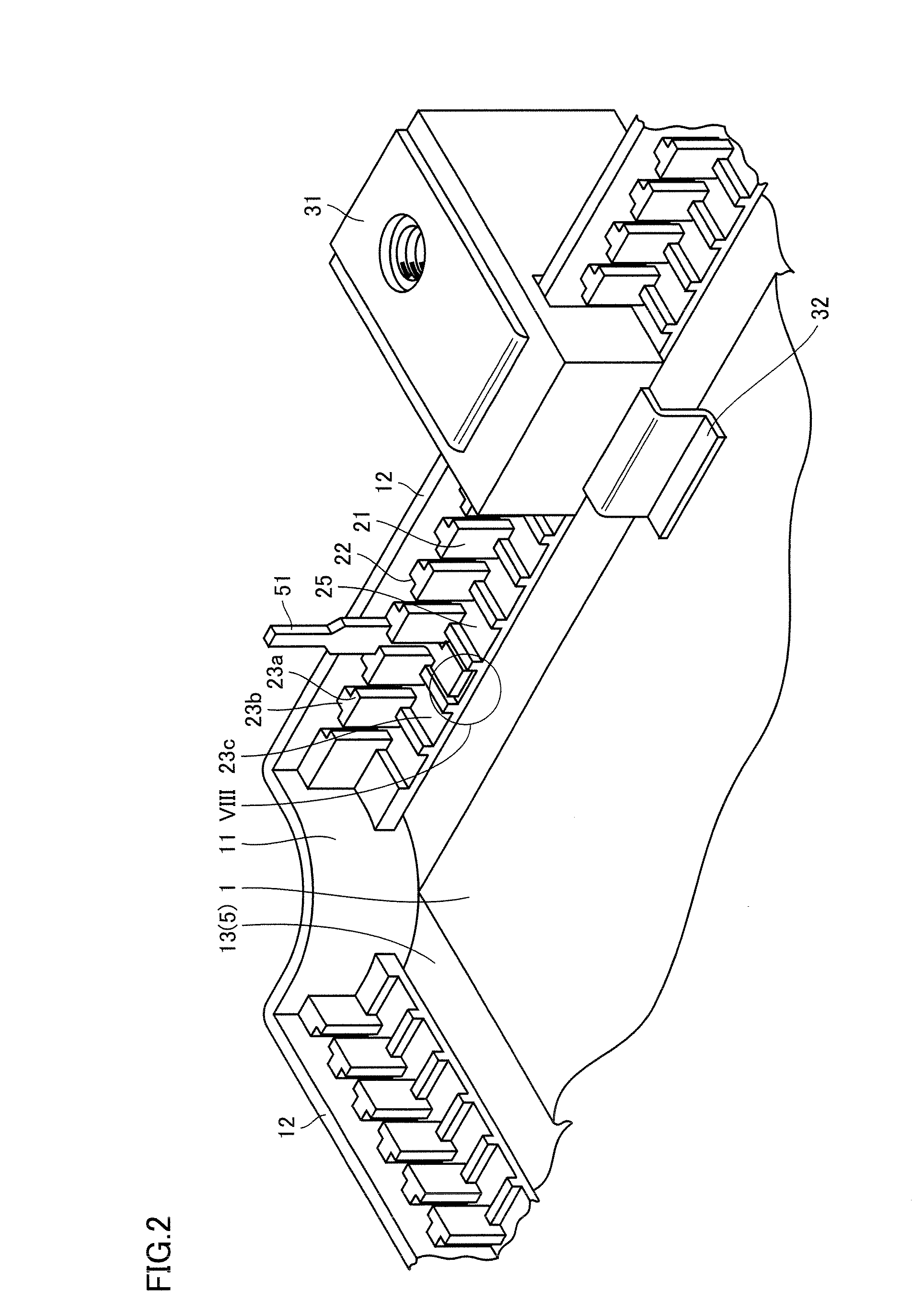Semiconductor device having terminals