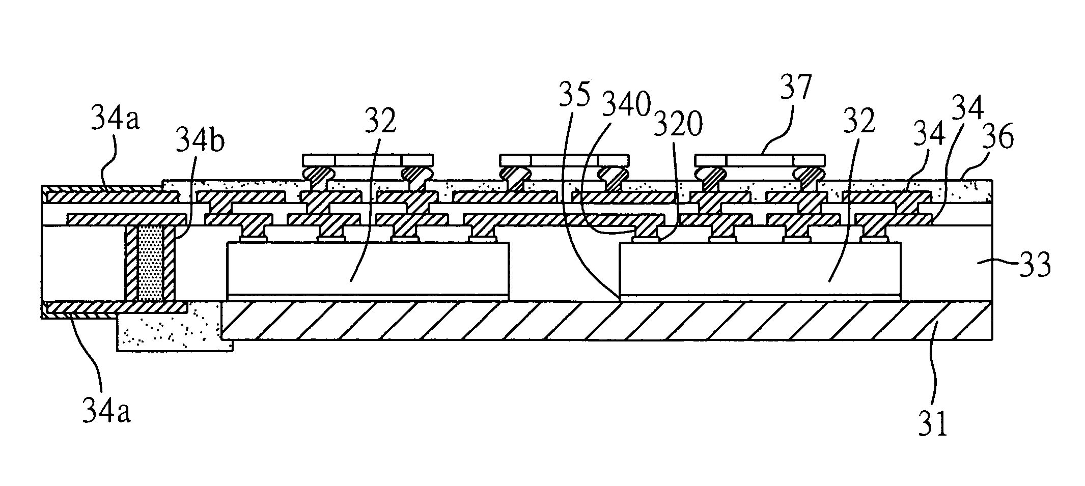 Direct connection multi-chip semiconductor element structure