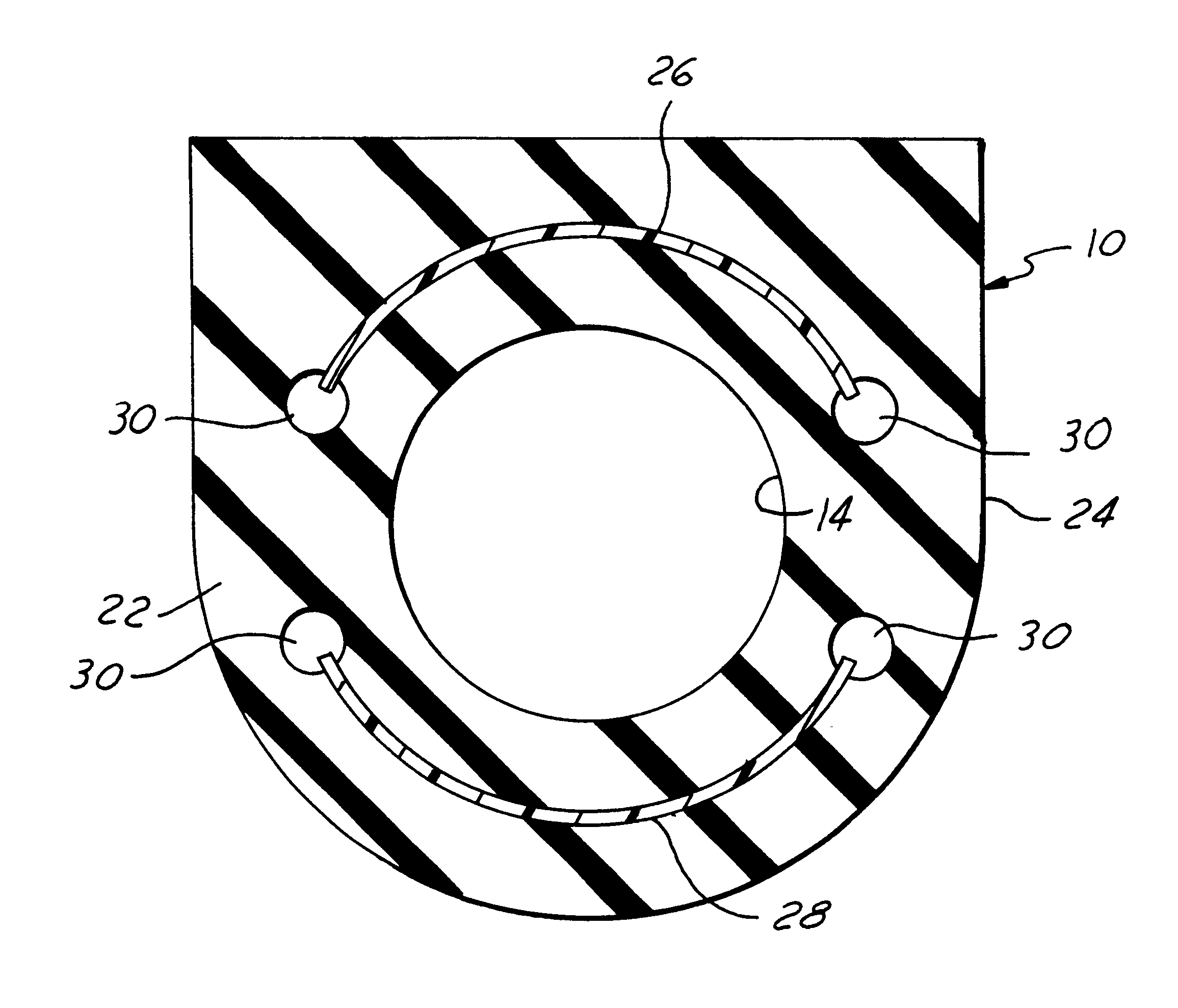 Extruded stabilizer bar pivot bushing having plastic shear plates and method of making same