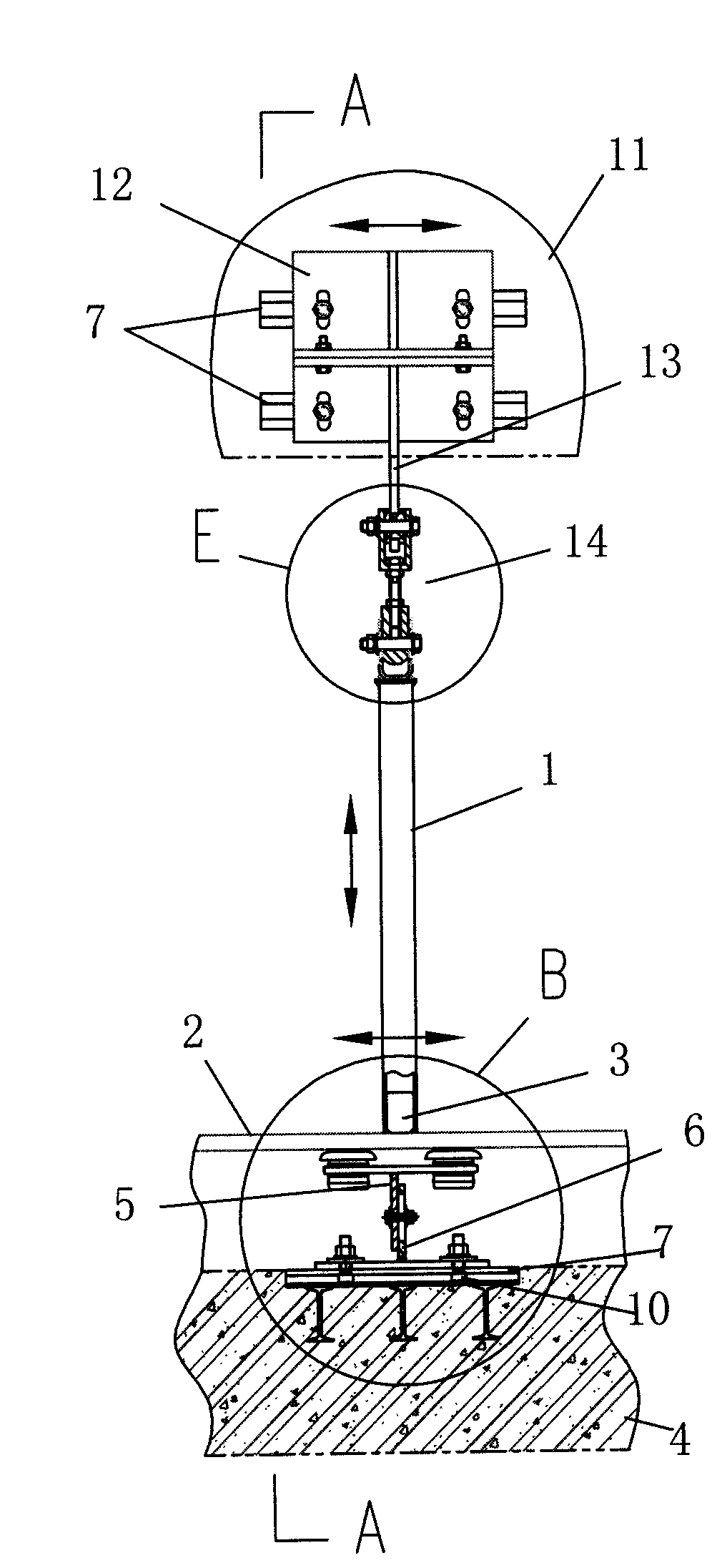 Full-height railway shielding door upright column system